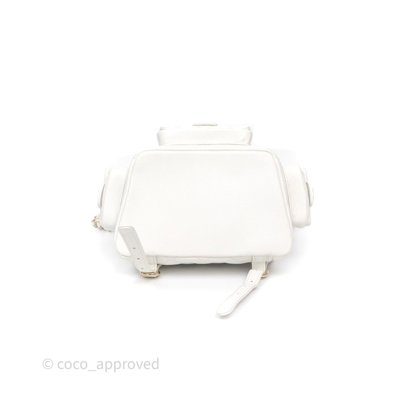Chanel Duma Backpack White Caviar Gold Hardware 23K
