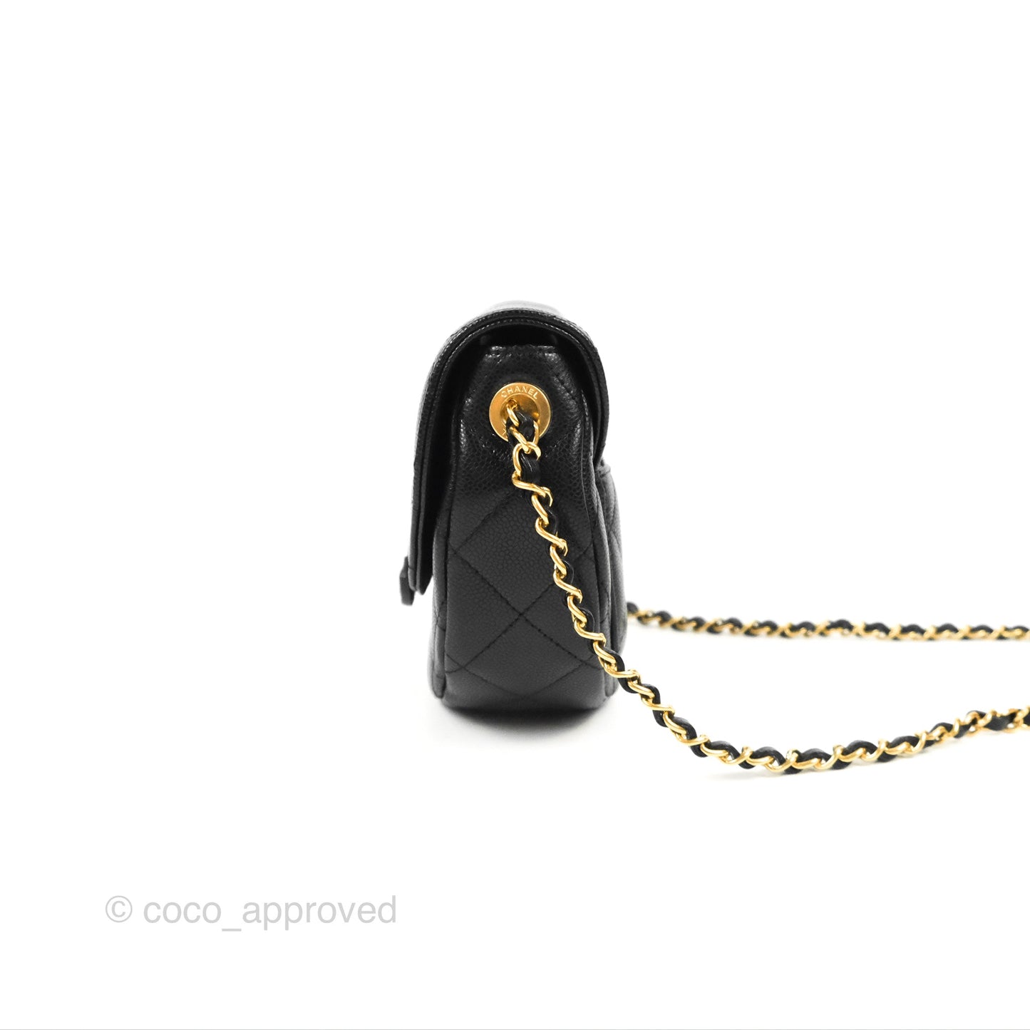 Chanel Mini Messenger Black Caviar Bag 23P