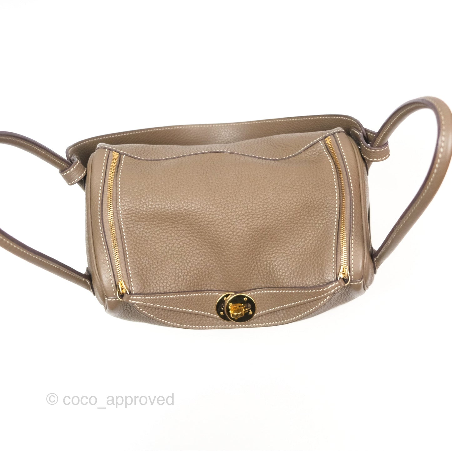 Hermès Lindy 26 Etoupe 18 Taurillion Clemence Gold Hardware