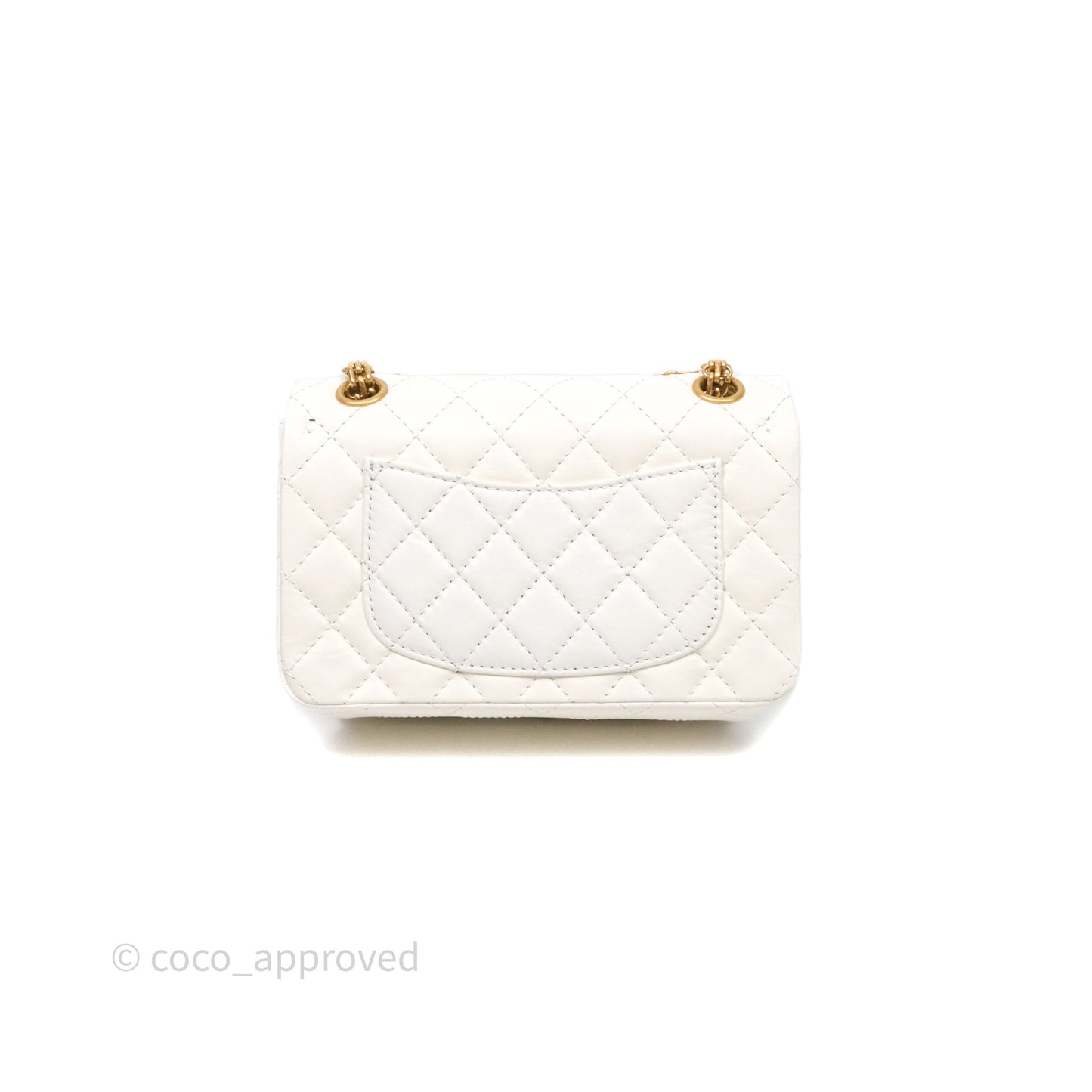 Chanel Mini Reissue 224 White Calfskin Aged Gold Hardware