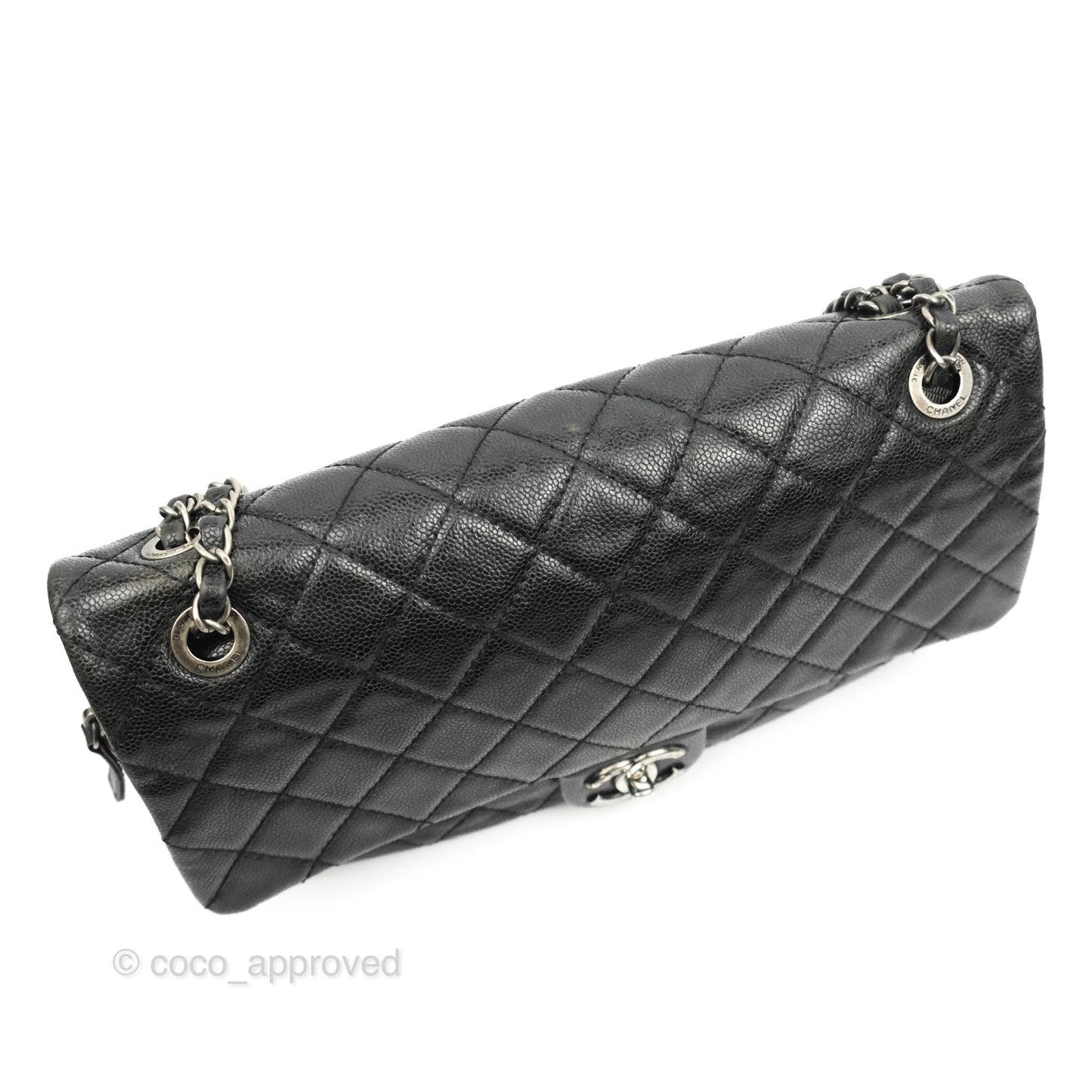 Chanel Jumbo Easy Flap Bag Black Caviar Ruthenium Hardware