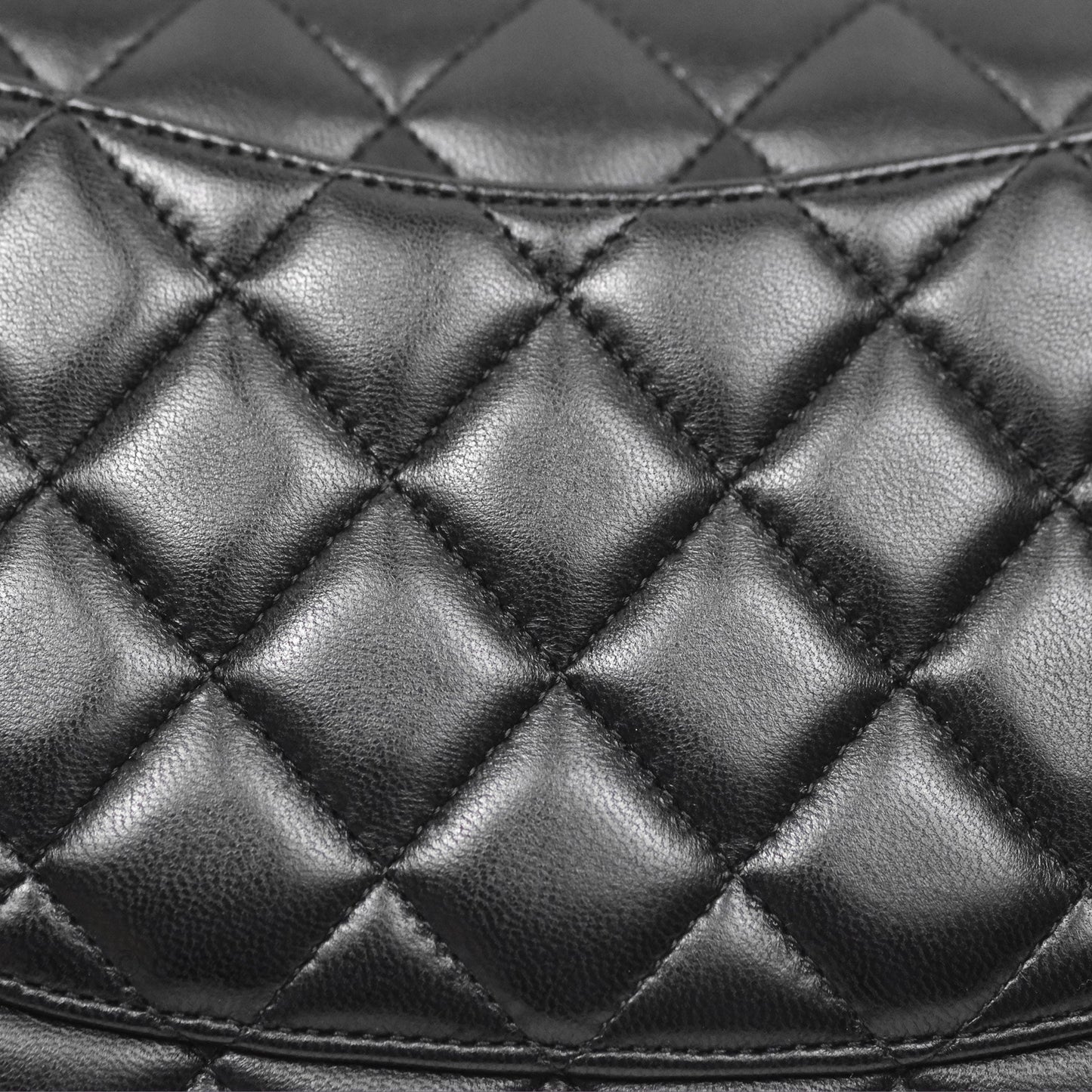 Chanel Classic M/L Medium Flap Quilted Black Lambskin Gold Hardware