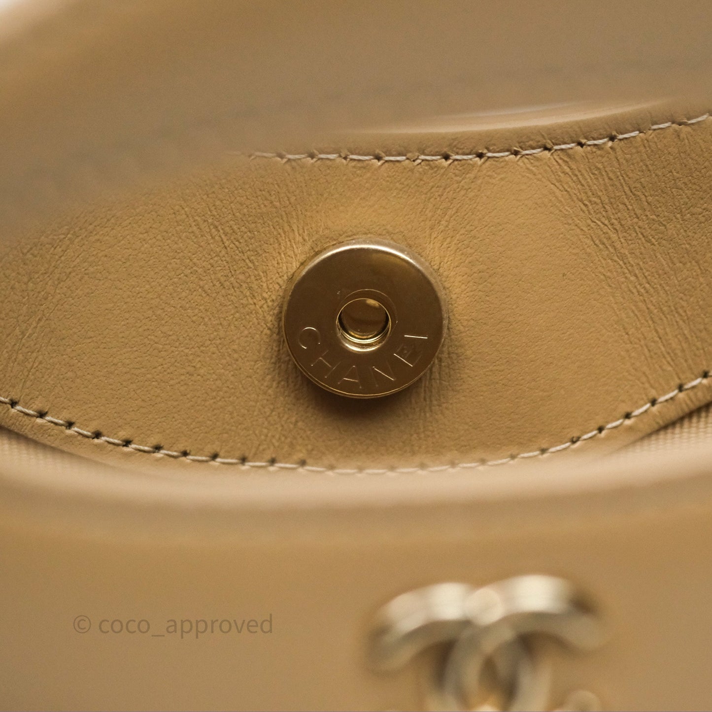 Chanel Nano 31 Beige Shiny Lambskin Gold Hardware