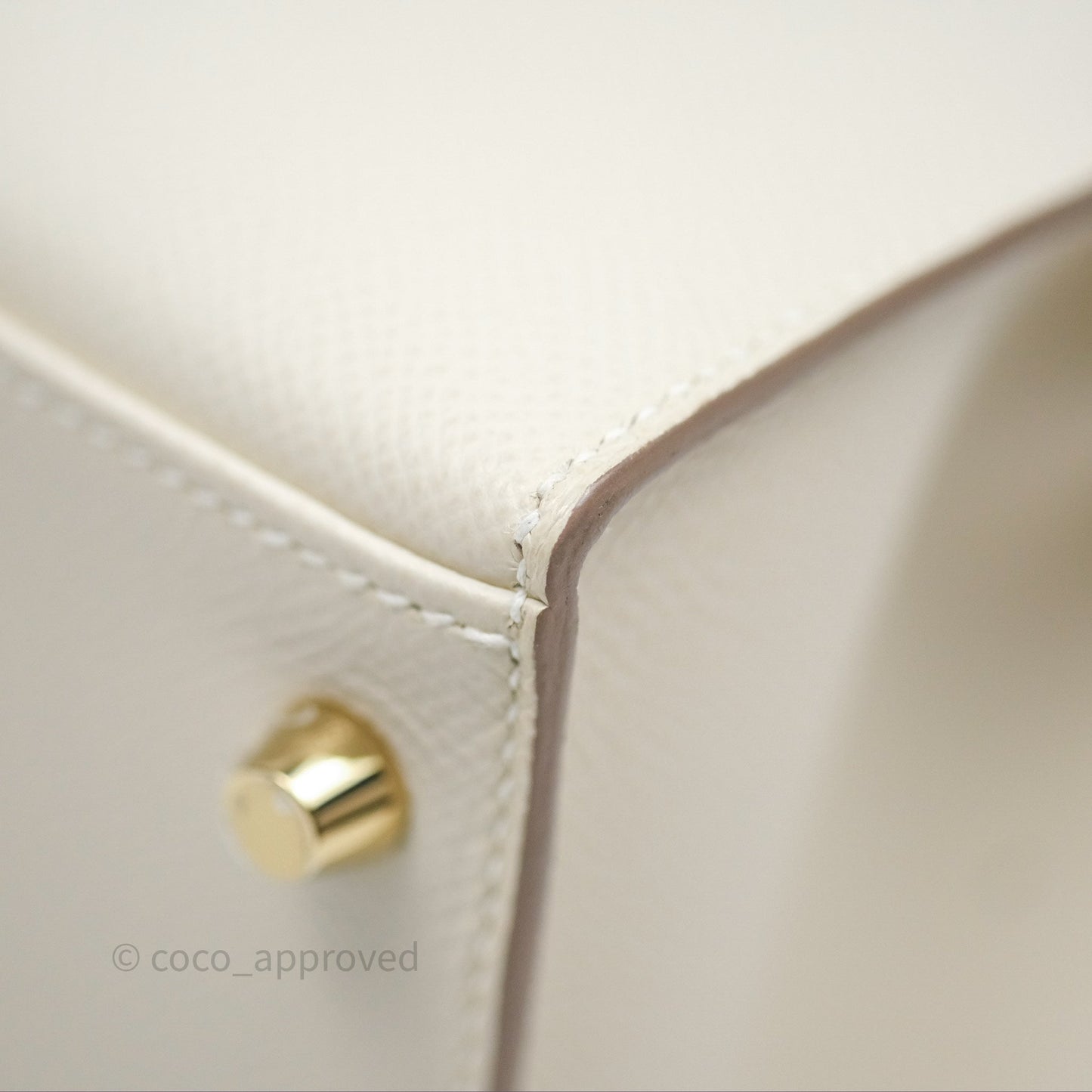 Hermès Kelly 28 Sellier Craie 10 Epsom Gold Hardware