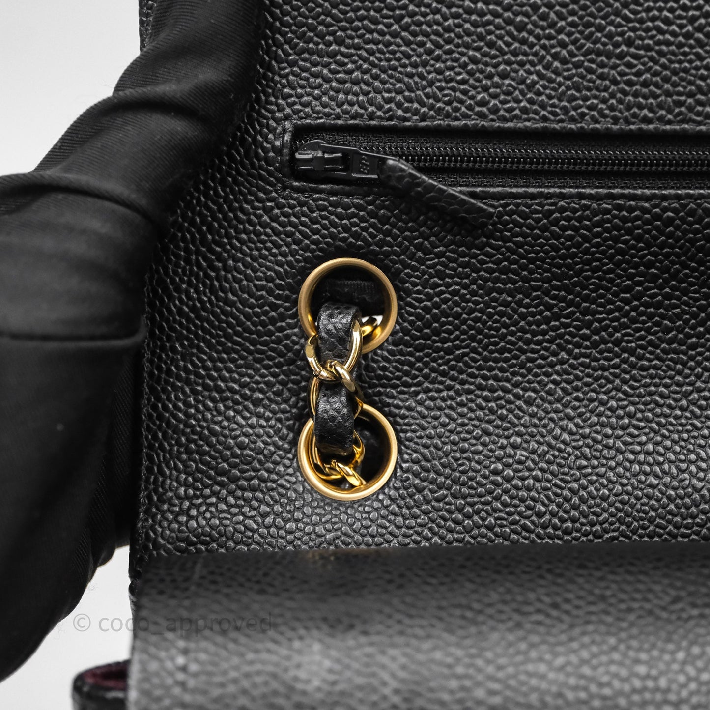 Chanel Classic M/L Medium Flap Quilted Black Caviar Gold Hardware