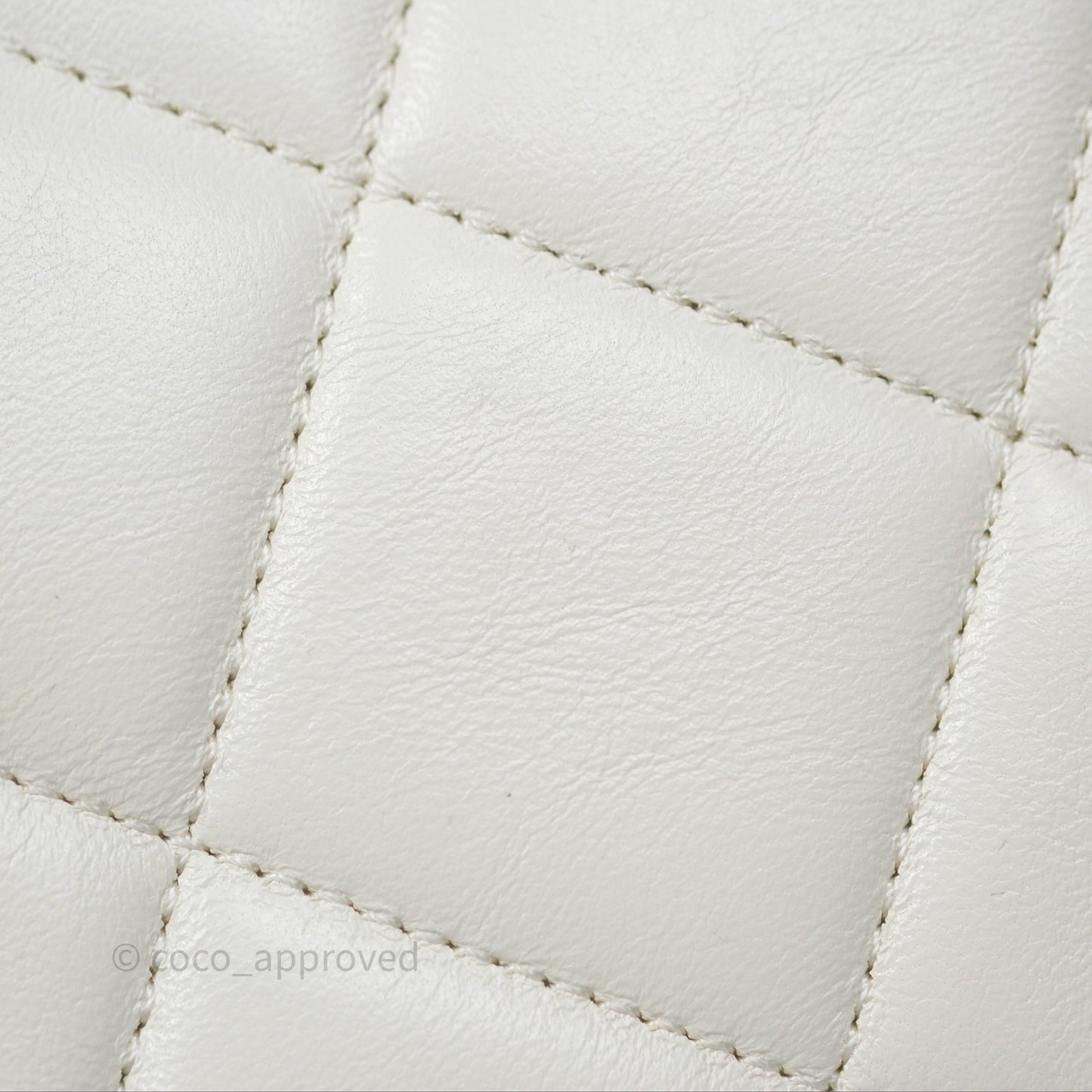 Chanel Quilted Double Pearl Adjustable Chain Flap Bag White Lambskin Aged Gold Hardware 24S