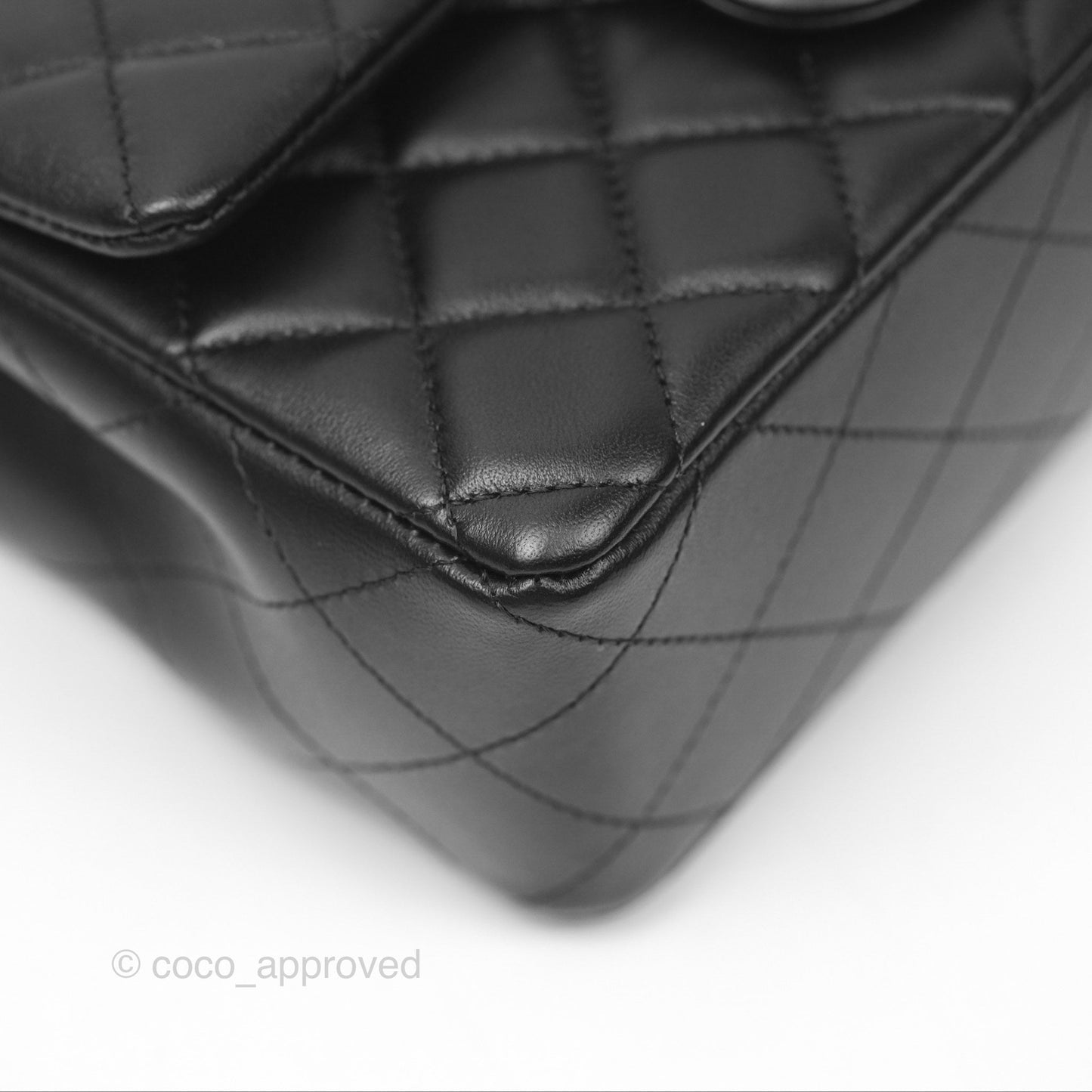 Chanel Quilted Mini Rectangular Black Lambskin Silver Hardware