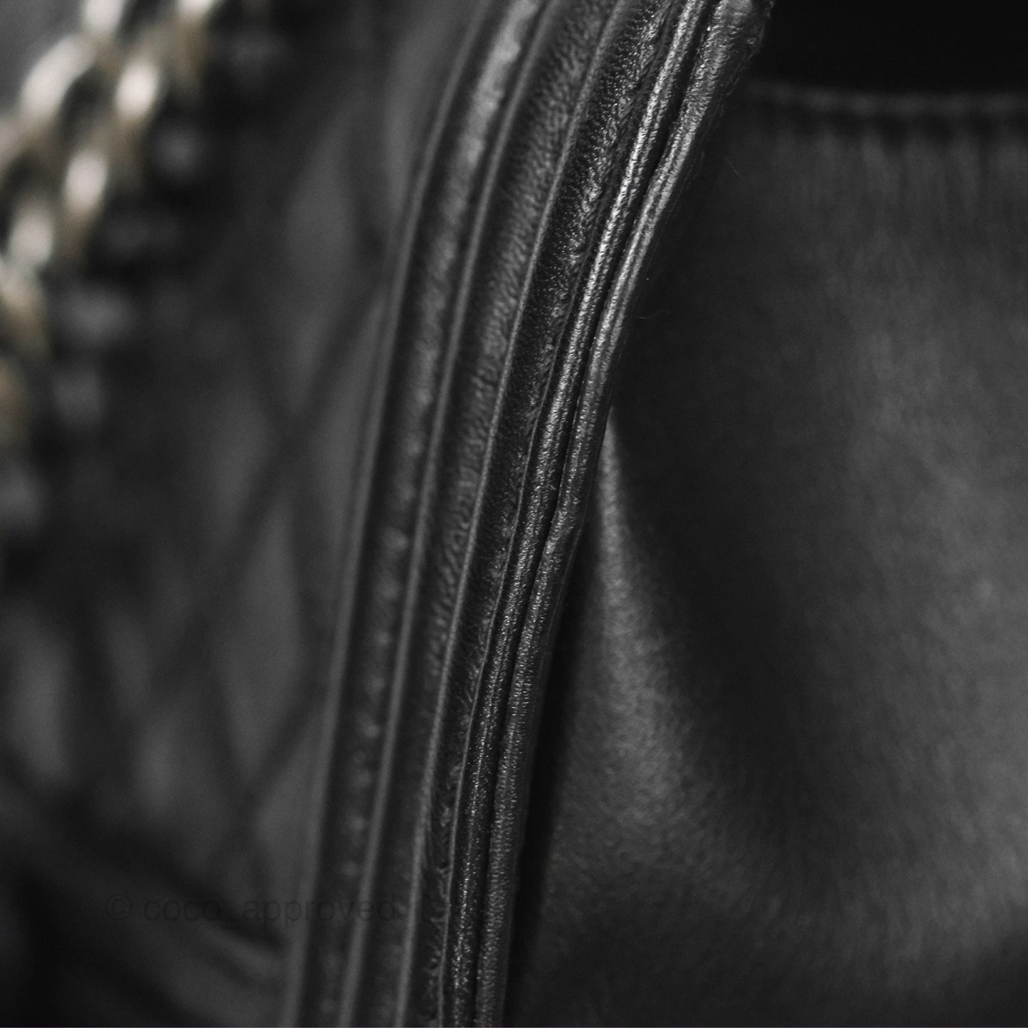 Chanel Small Boy Black Calfskin Ruthenium Hardware
