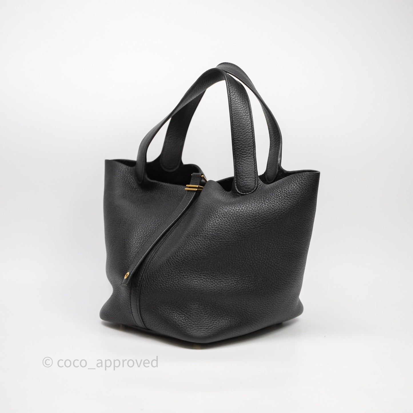 Hermès Picotin 22 Black Noir 89 Clemence Gold Hardware