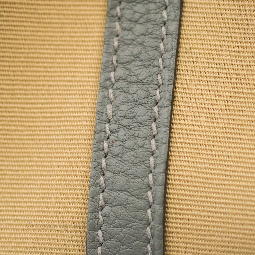 Hermès Garden Party 36 Toile Officier Trench S2-Bleu Tempete N7 Canvas/Gris Meyer 0L
