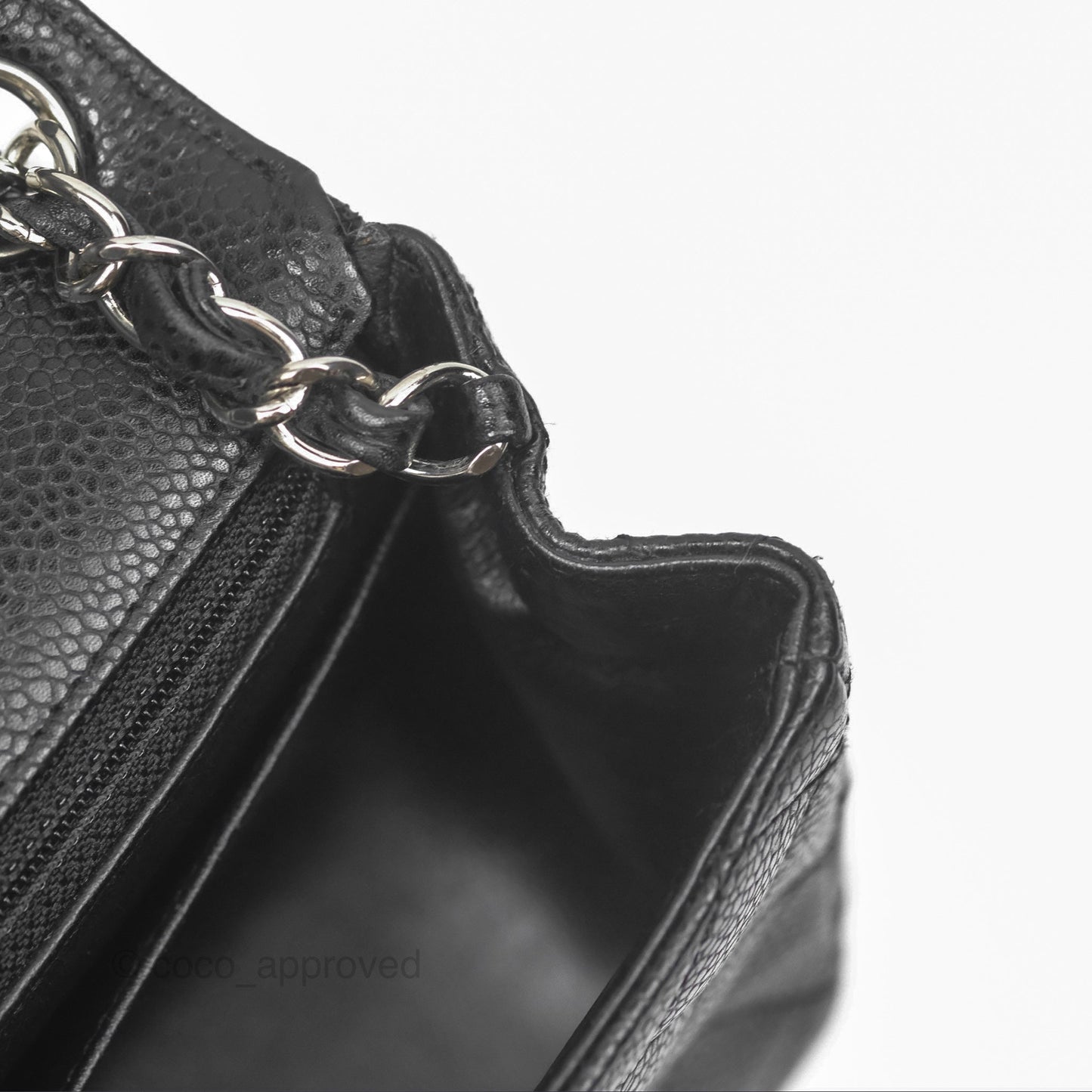 Chanel Mini Square Flap Quilted Black Caviar Silver Hardware