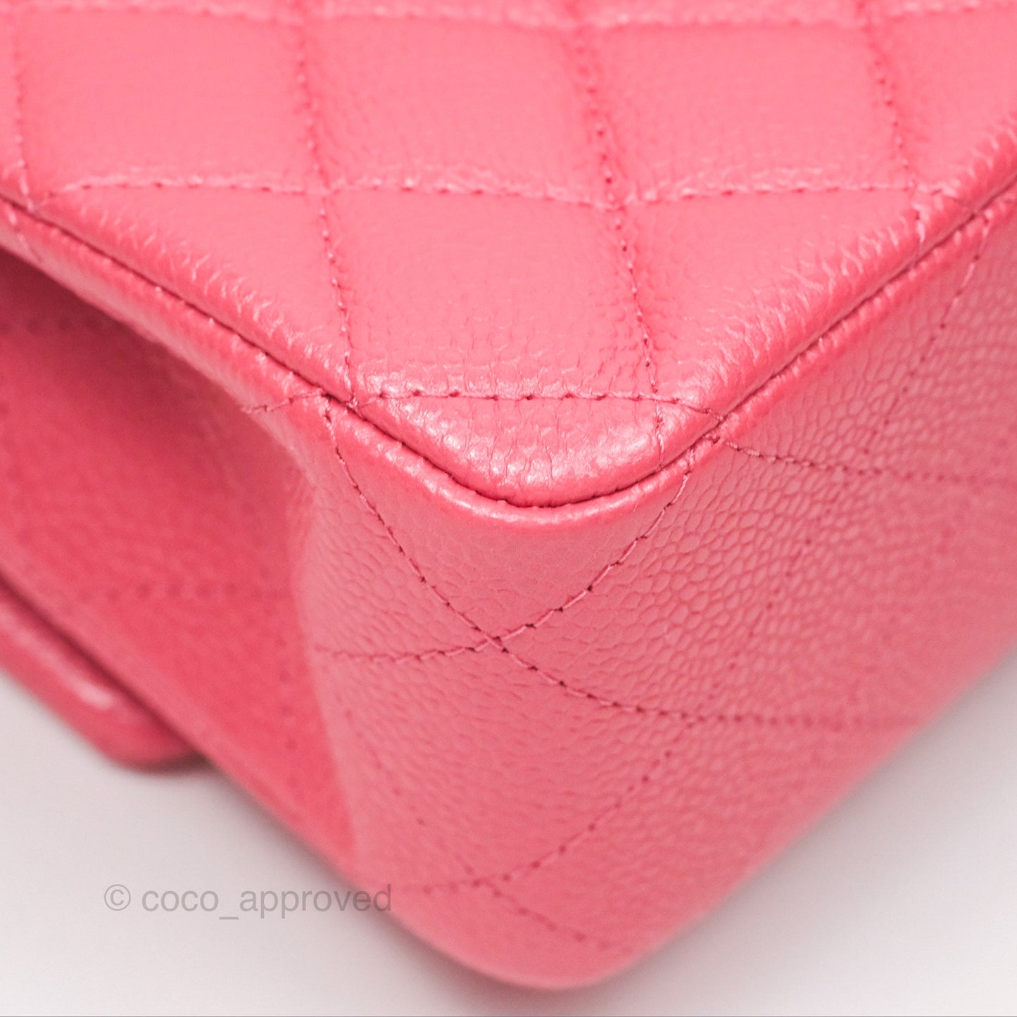 Chanel Medium Classic Flap Quilted Iridescent Pink Caviar Gold Hardware 18S
