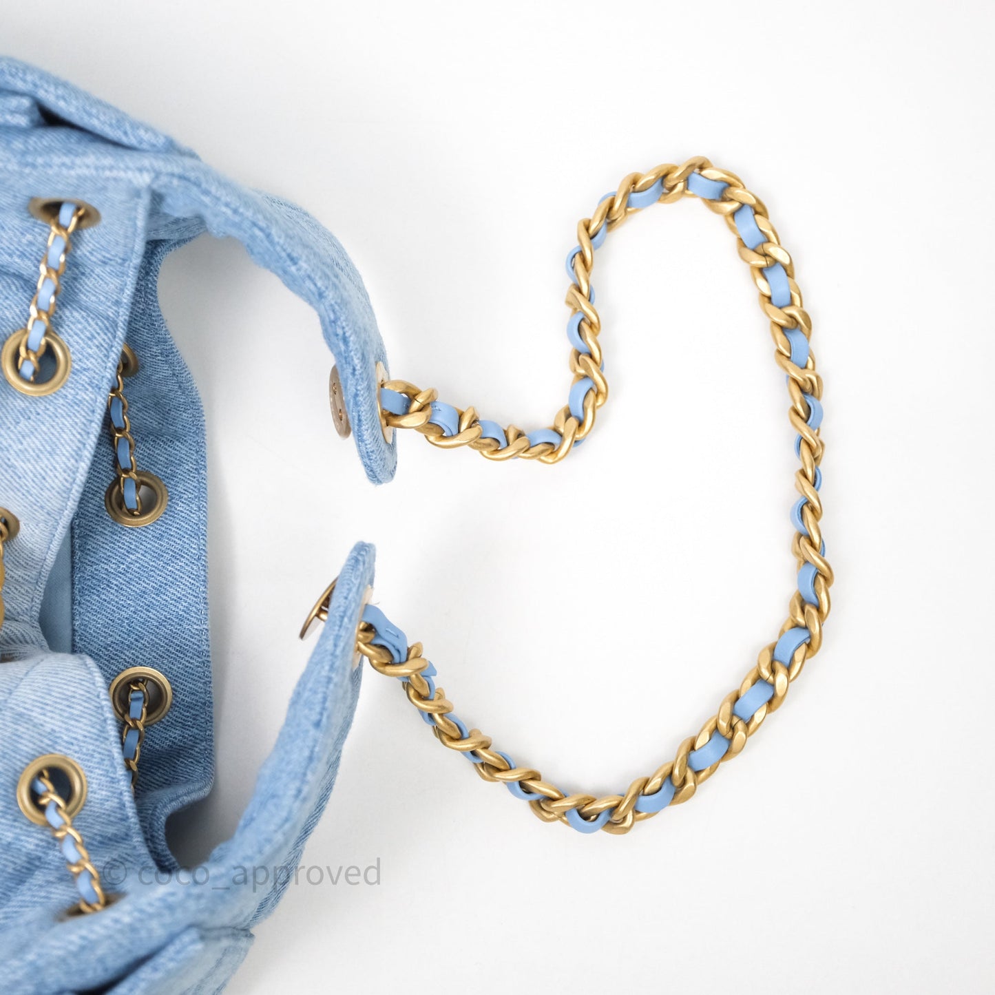 Chanel 25 Small Hobo Blue Washed Denim Aged Gold Hardware