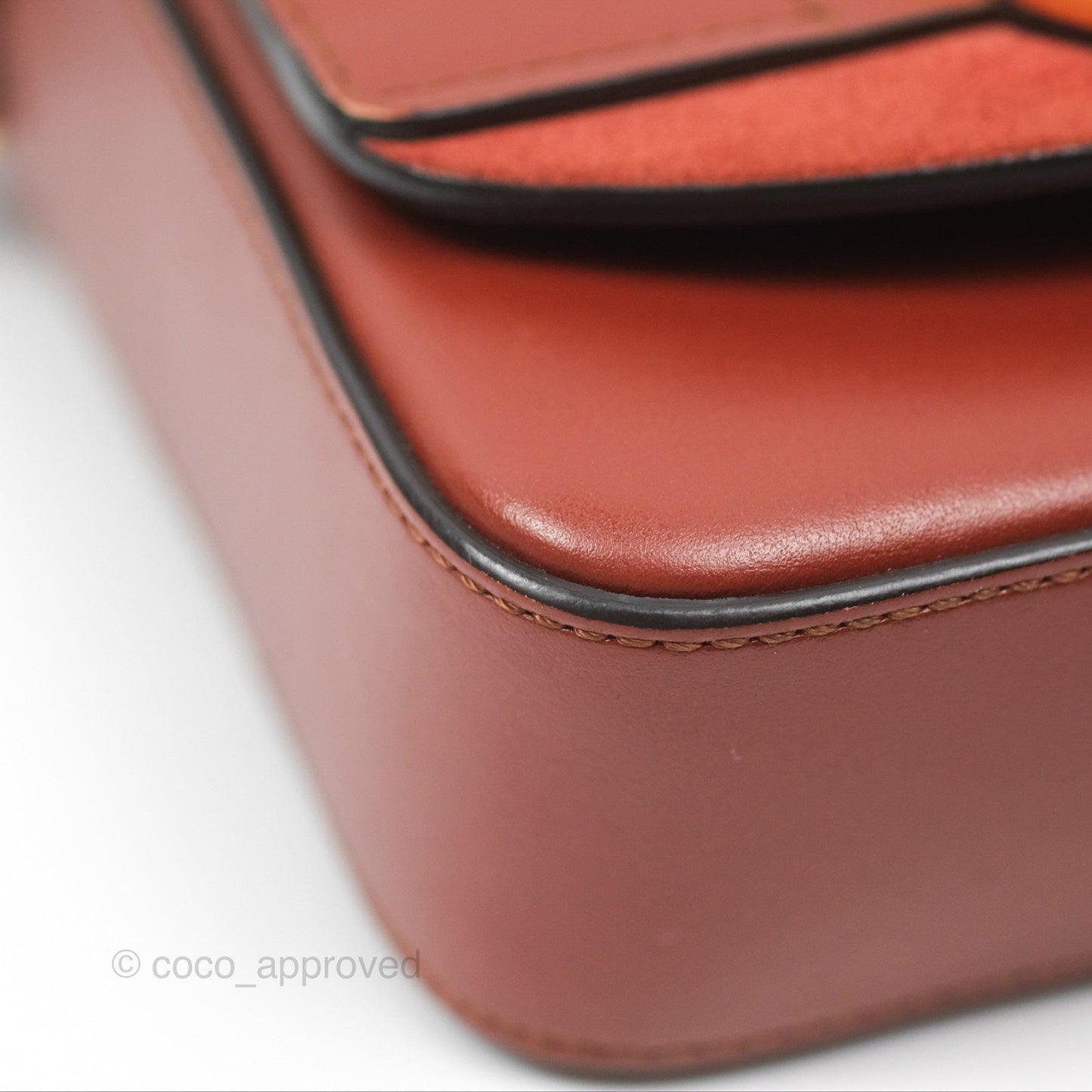 Chloé Mini C Bag Sepia Brown Shiny/Suede Calfskin