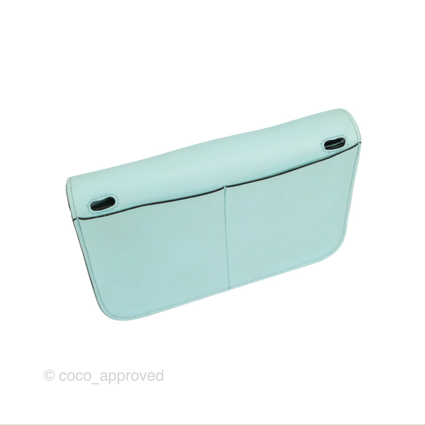 Hermès Halzan 22 Mini Aqua Swift Palladium Hardware