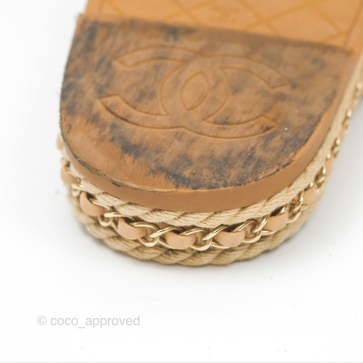 Chanel Cord Chain Slides Size 39