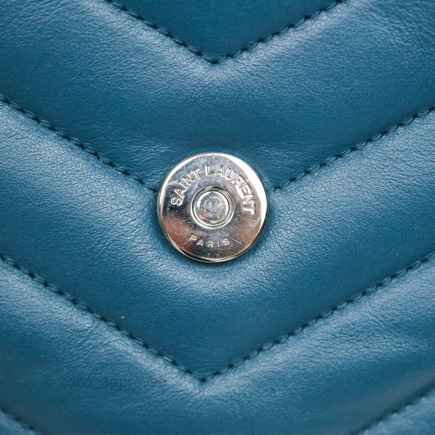 Saint Laurent Loulou Small Flap Bag Turquoise Blue Ruthenum Hardware