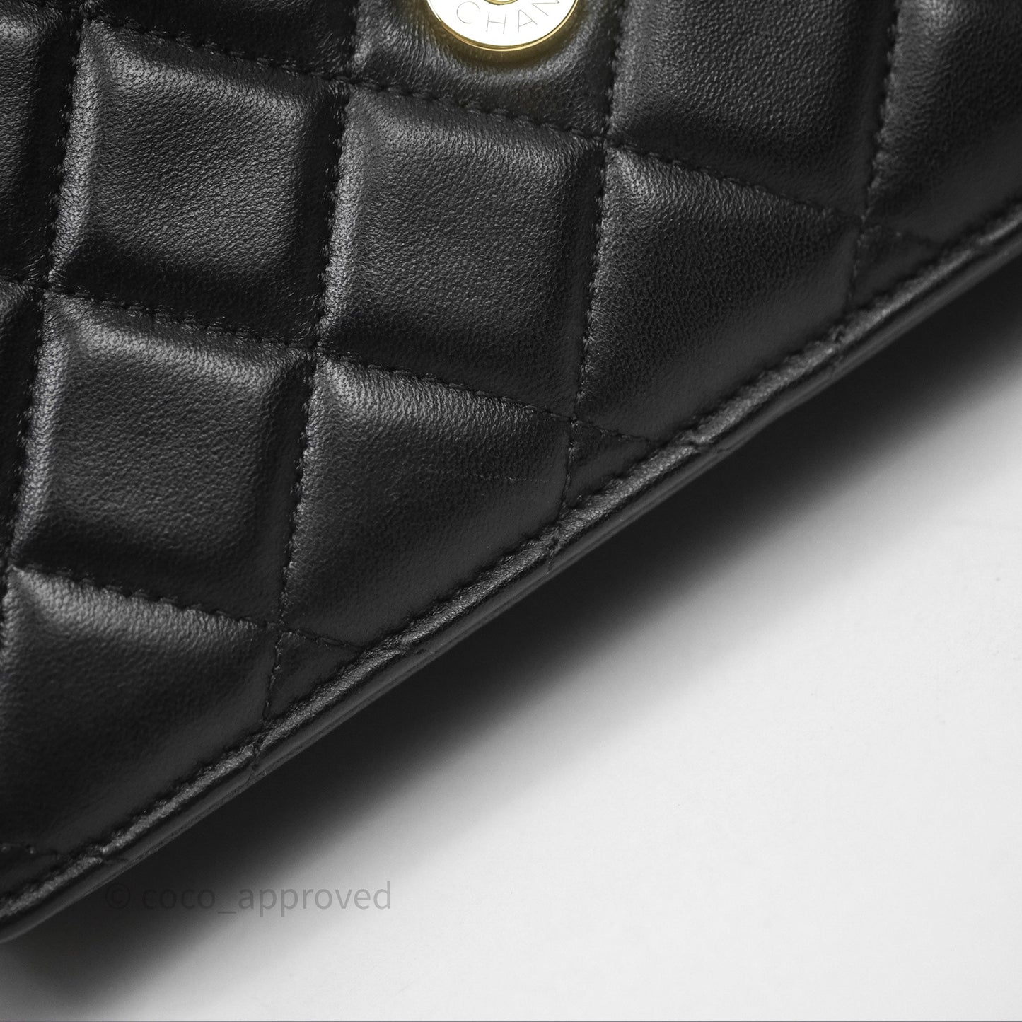 Chanel Quilted Classic Wallet on Chain WOC Black Lambskin Gold Hardware