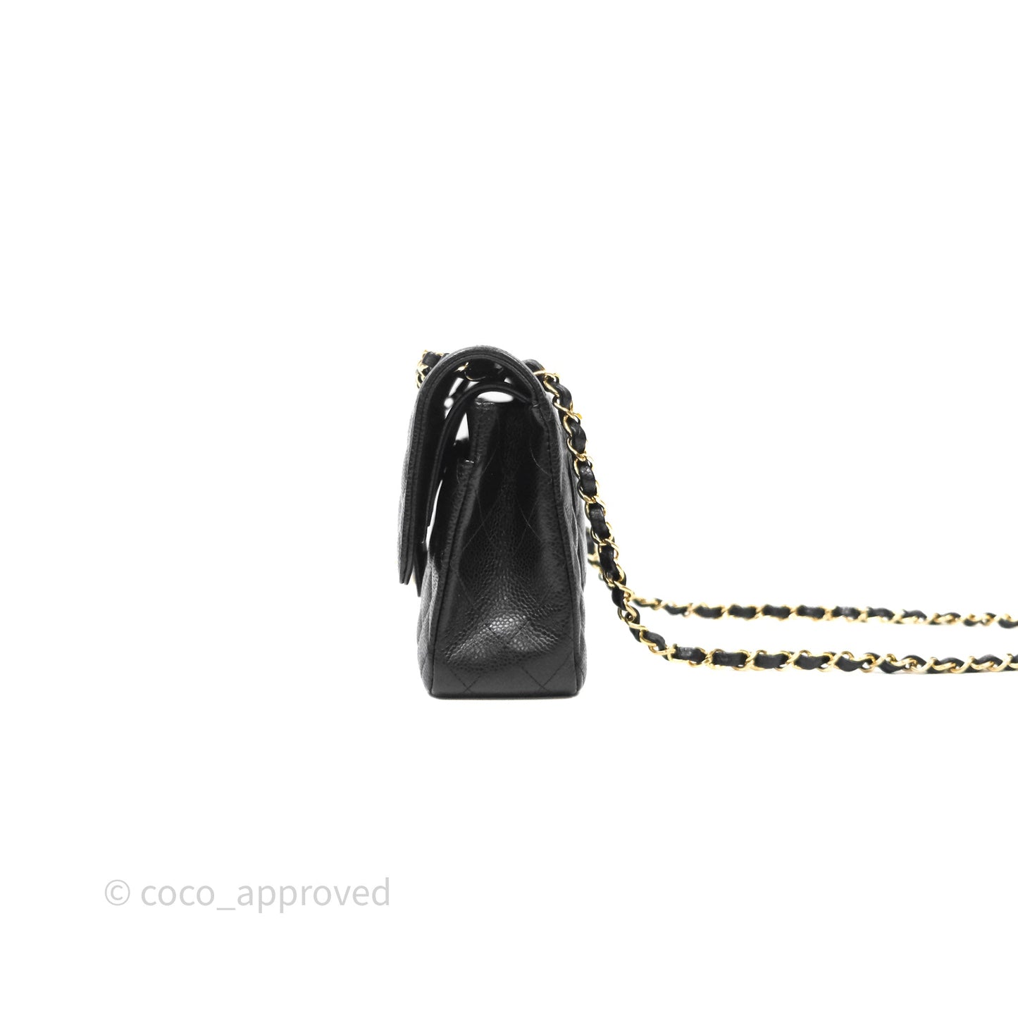 Chanel Classic M/L Medium Flap Quilted Black Caviar Gold Hardware
