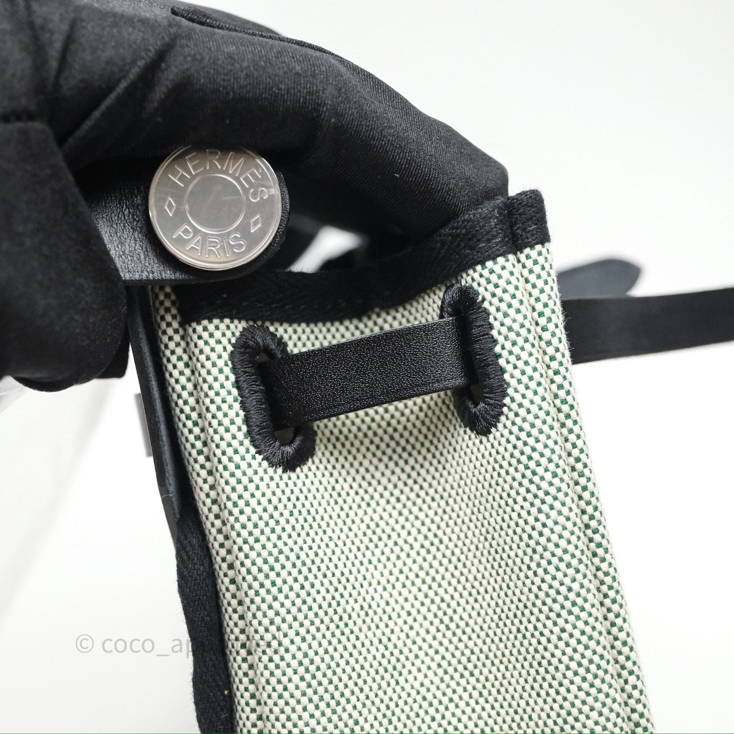 Hermès Herbag Zip 20 MinI Vert Moyen 65 Noir 89 Palladium Hardware
