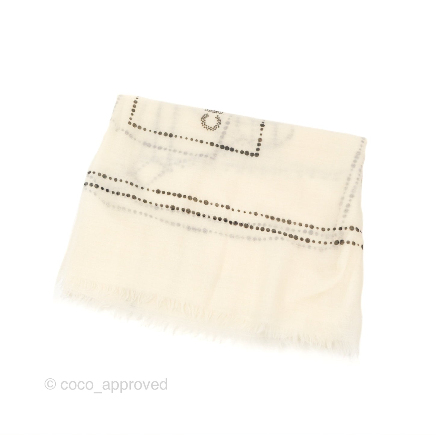 Chanel Cashmere Scarf Ivory/Black