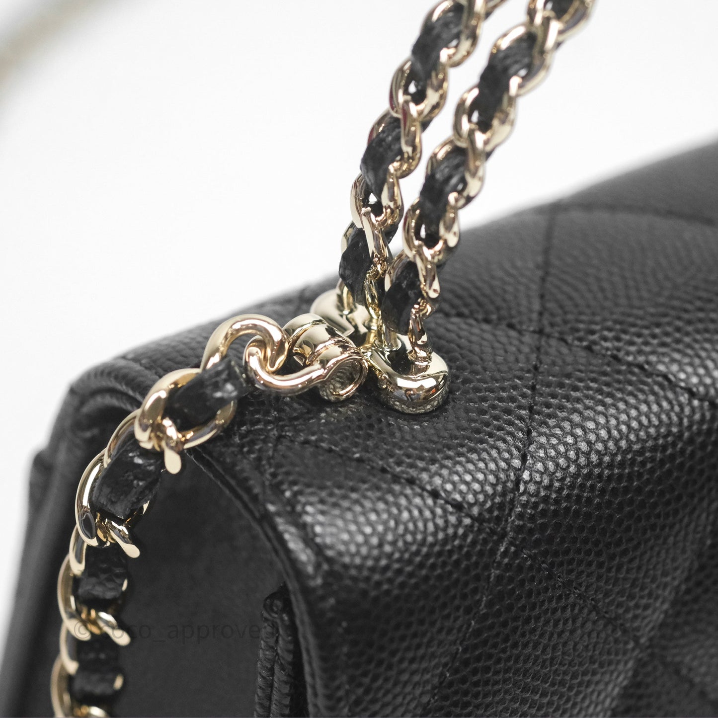 Chanel Kelly Clutch With Chain Black Caviar Gold Hardware