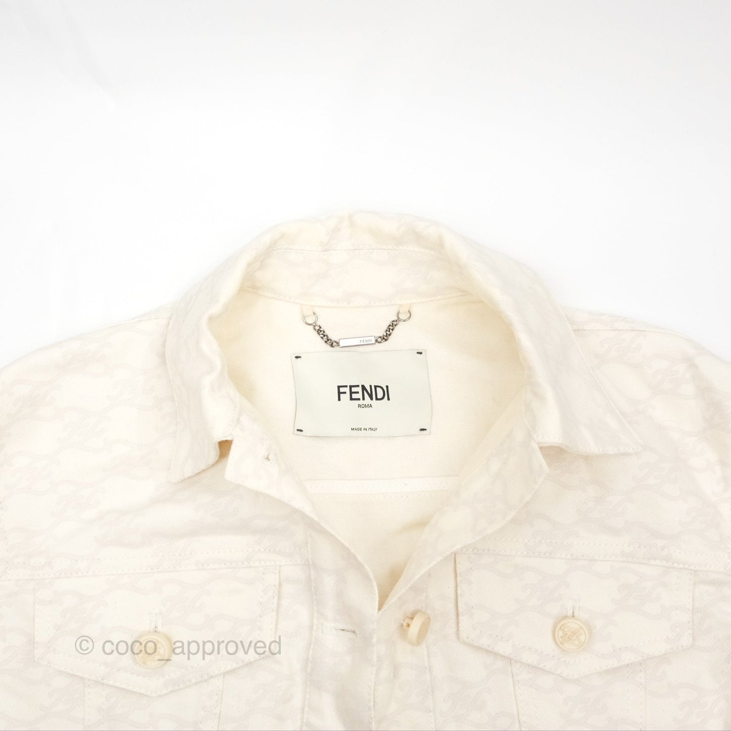 Fendi White Denim Jacket Size 36