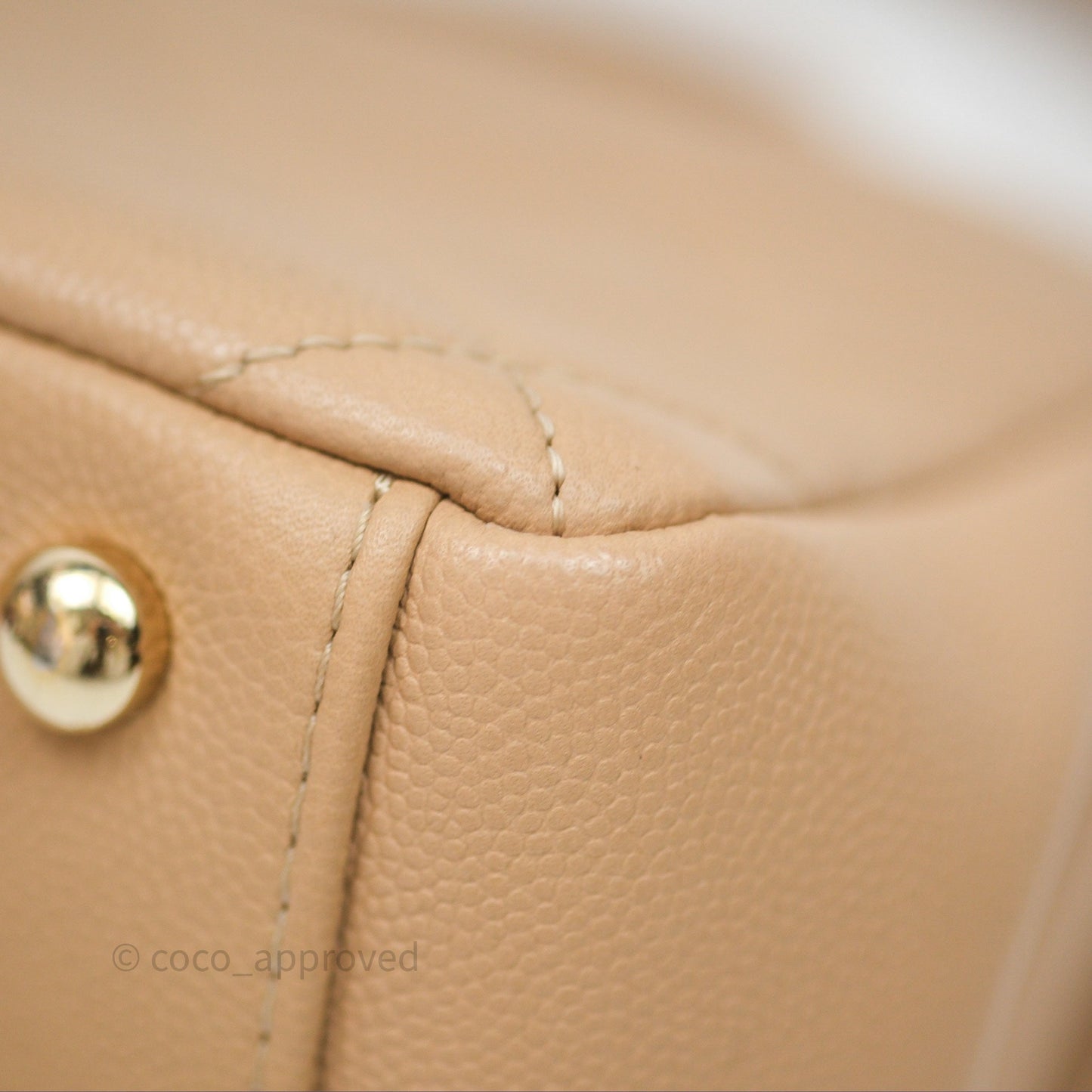 Chanel Quilted Small Business Affinity Flap Beige Caviar Gold Hardware