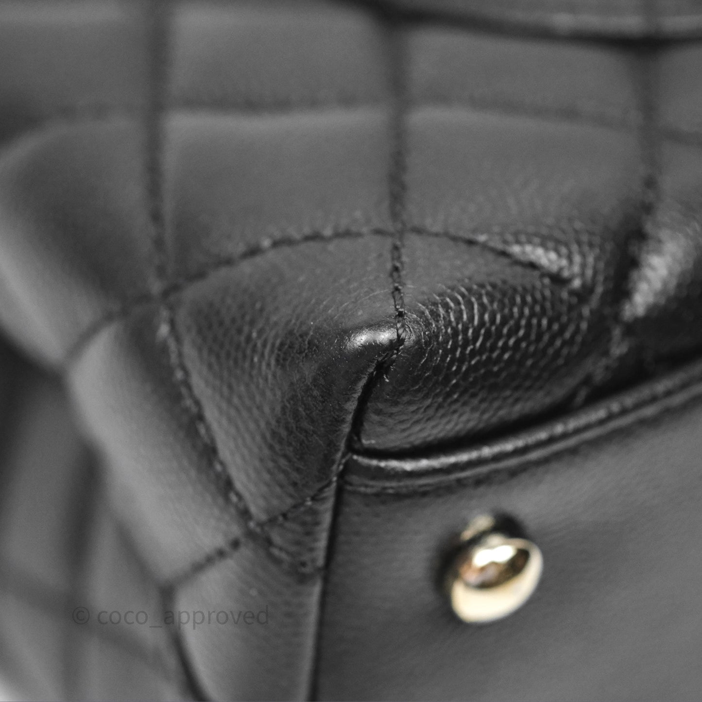 Chanel Small Coco Handle Quilted Black Caviar Gold Hardware