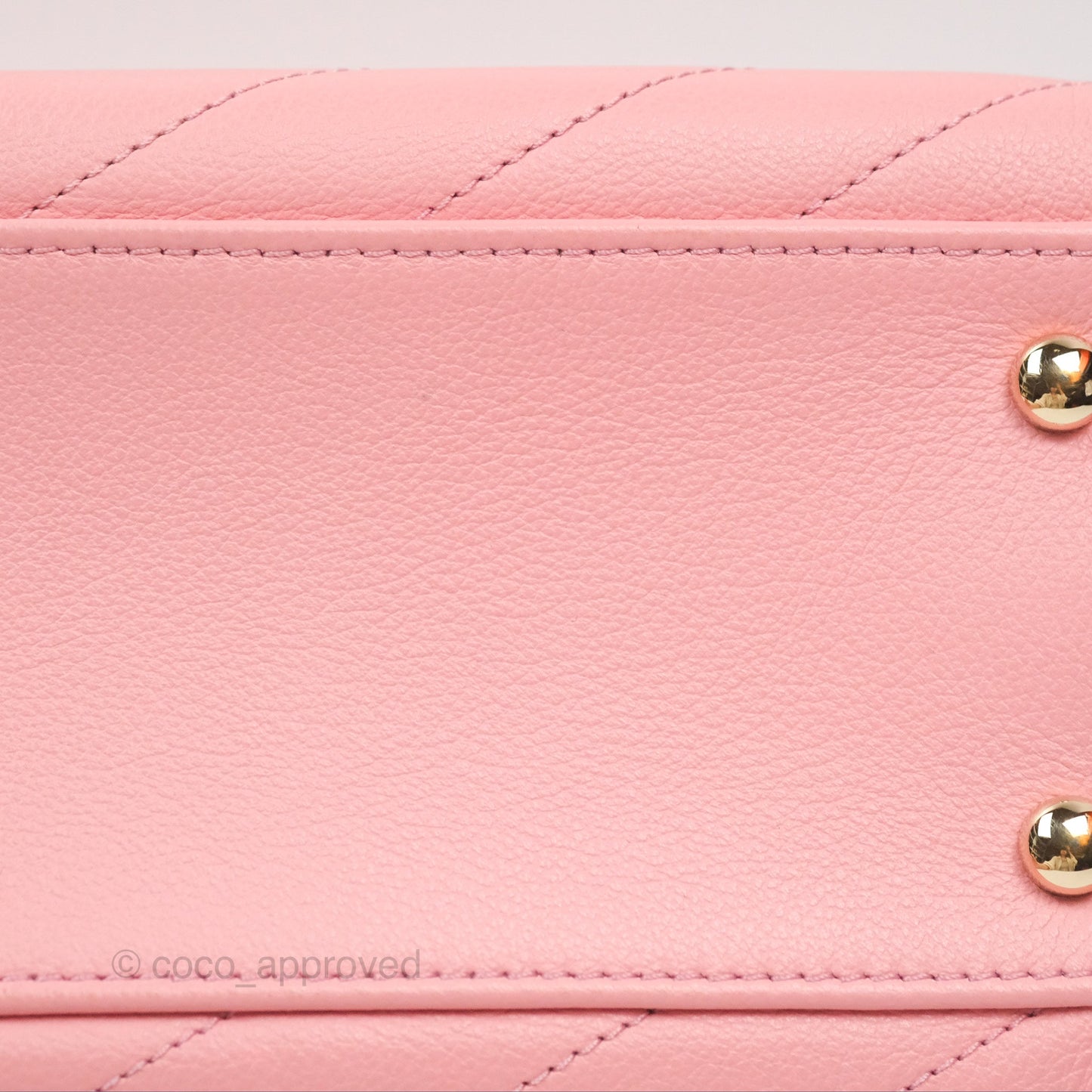 Chanel Small Chevron Chic Top Handle Flap Pink Grained Calfskin Gold Hardware