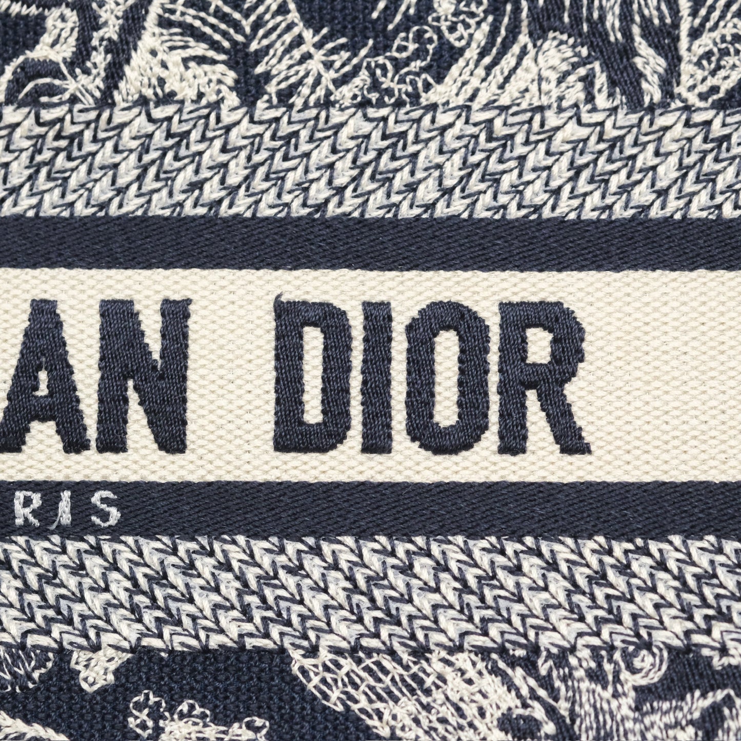 Dior New Small Book Tote Embroidered Toile De Jouy Navy