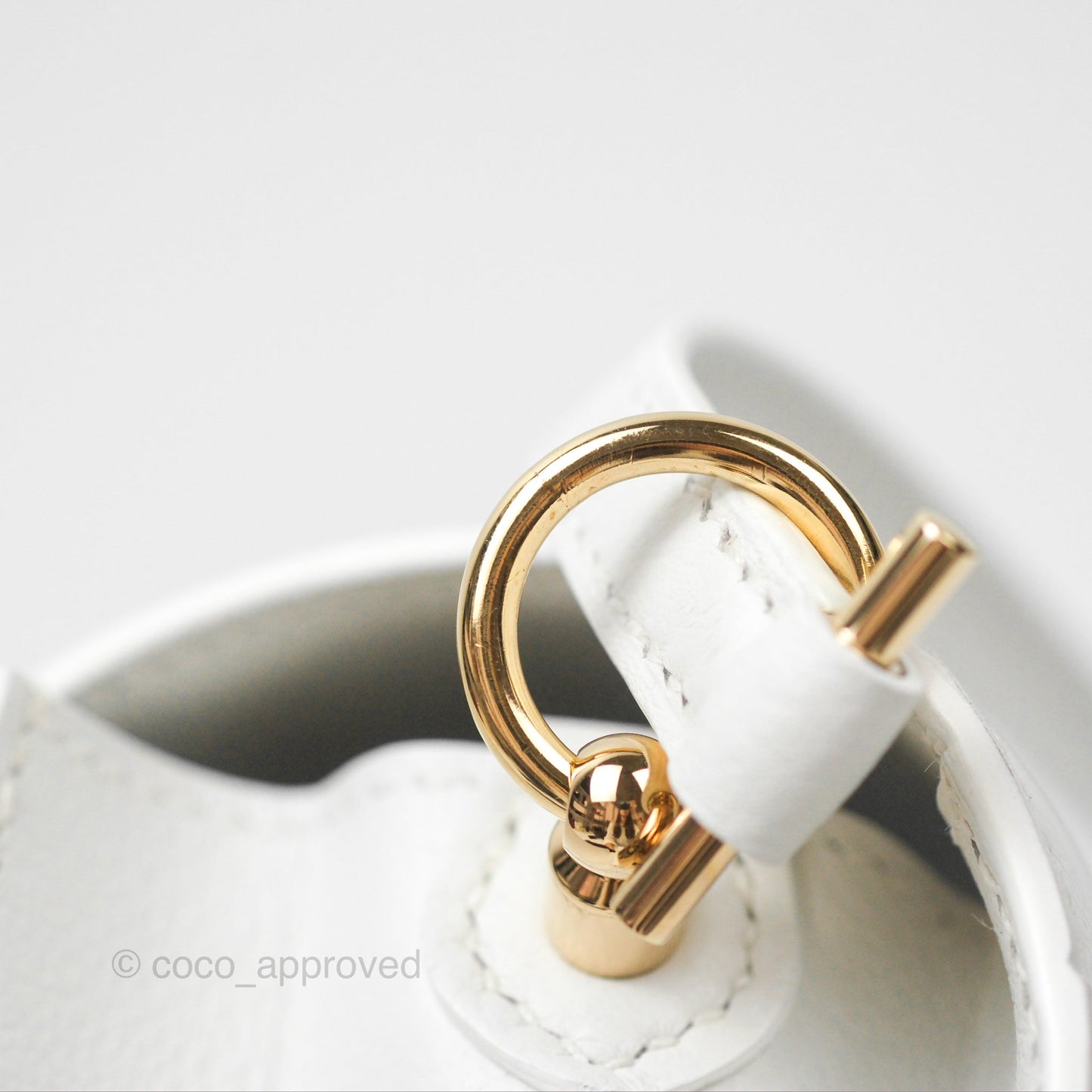 Hermès Roulis Mini 18 New White Evercolor Permabrass Hardware
