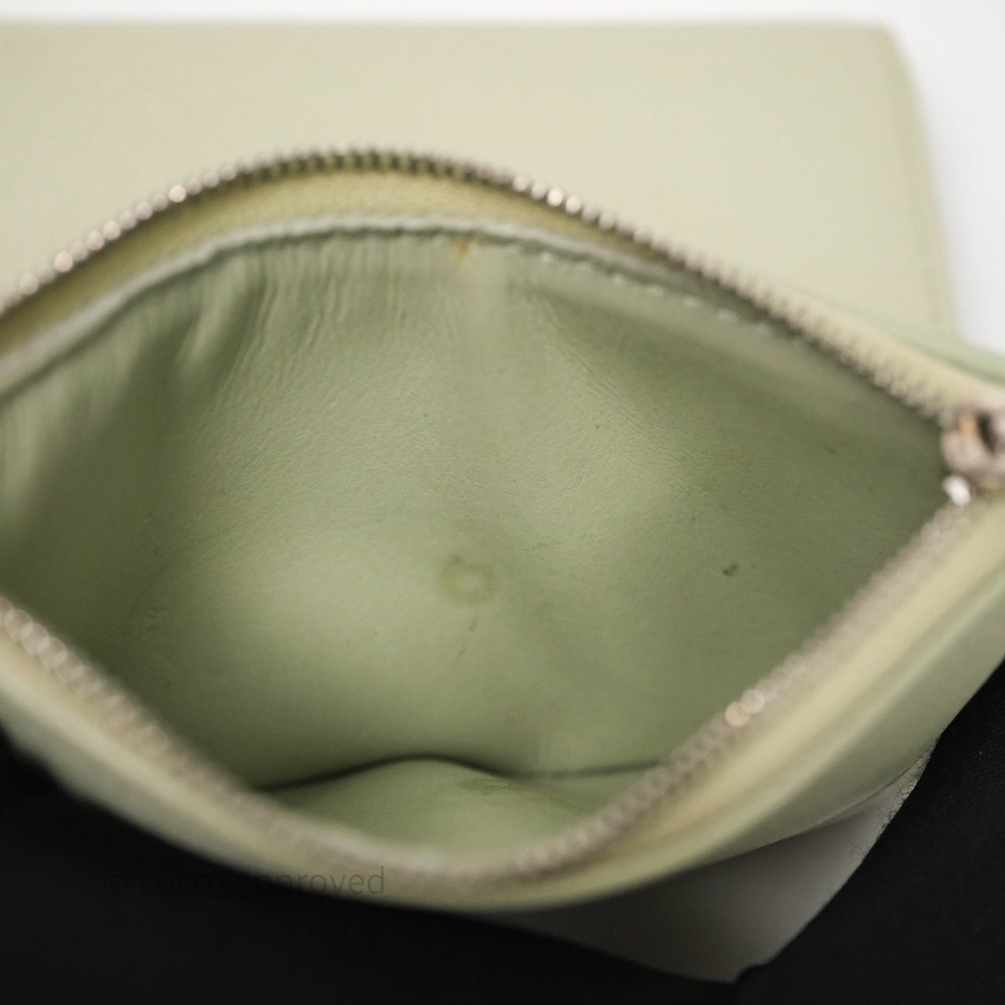 Loewe Anagram Small Vertical Wallet Green Silver Hardware