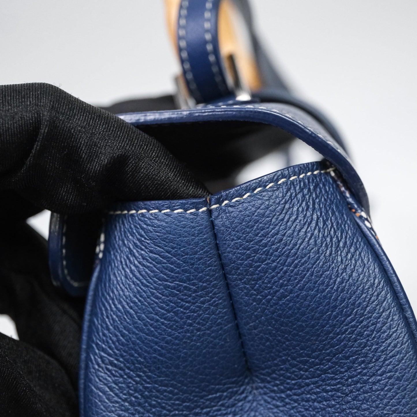 Goyard Saïgon Mini Bag Chevroches Calfskin Navy Silver Hardware