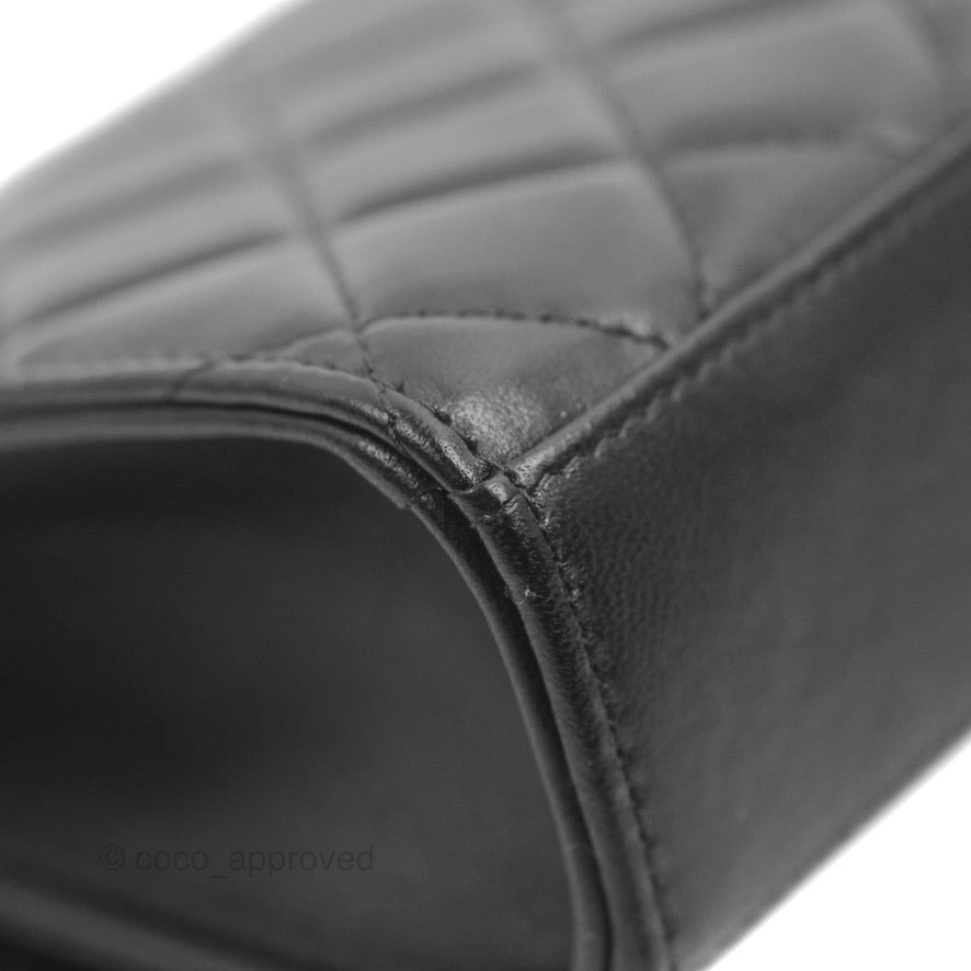 Chanel Mini Quilted Trendy CC Clutch With Chain Black Lambskin Gold Hardware
