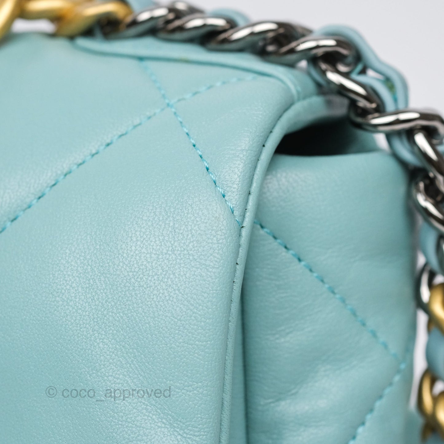 Chanel 19 Small Tiffany Blue Mixed Hardware