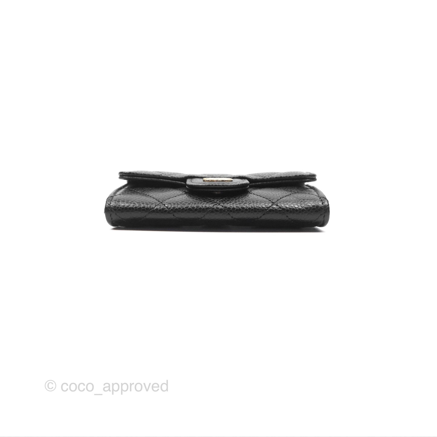 Chanel Quilted Flap Card Holder Caviar Black Gold Hardware
