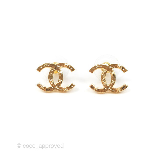 Chanel CC Earrings Gold Tone 24C