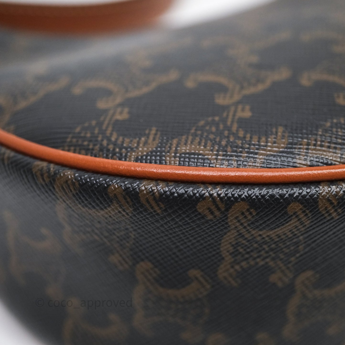 Celine Ava Bag In Triomphe Canvas Calfskin Tan