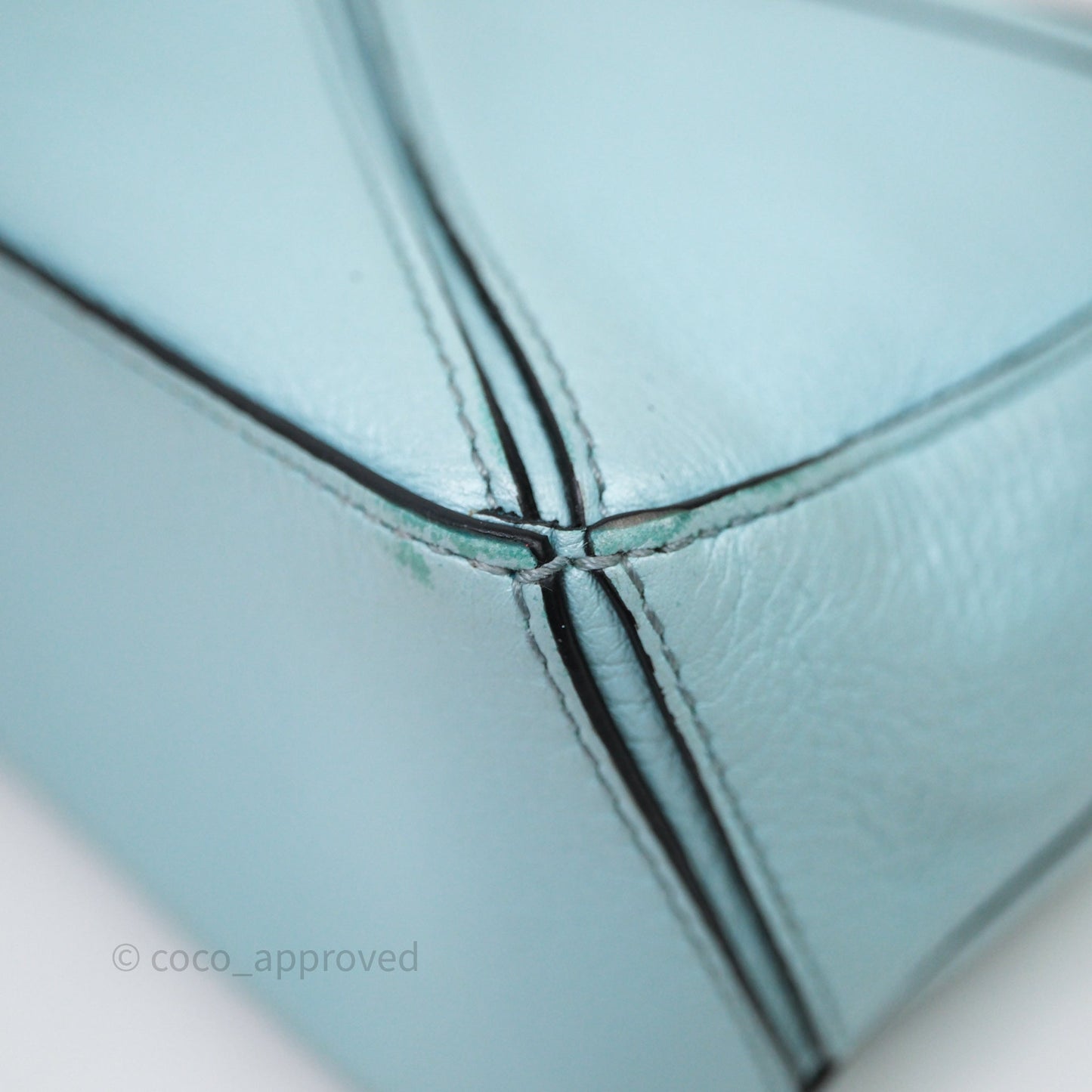 Loewe Mini Puzzle Bag Light Blue Calfskin Silver Hardware