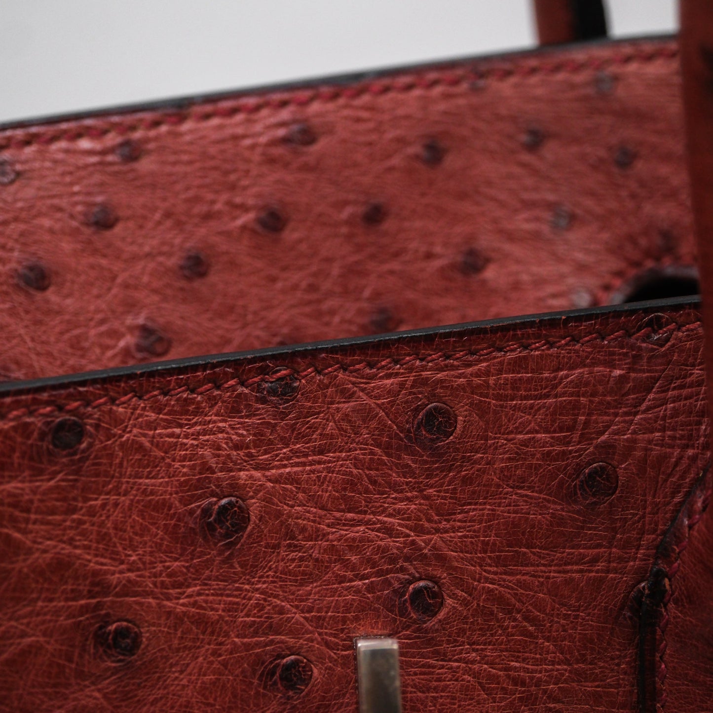 Hermès Birkin 35 Rouge H Ostrich Palladium Hardware