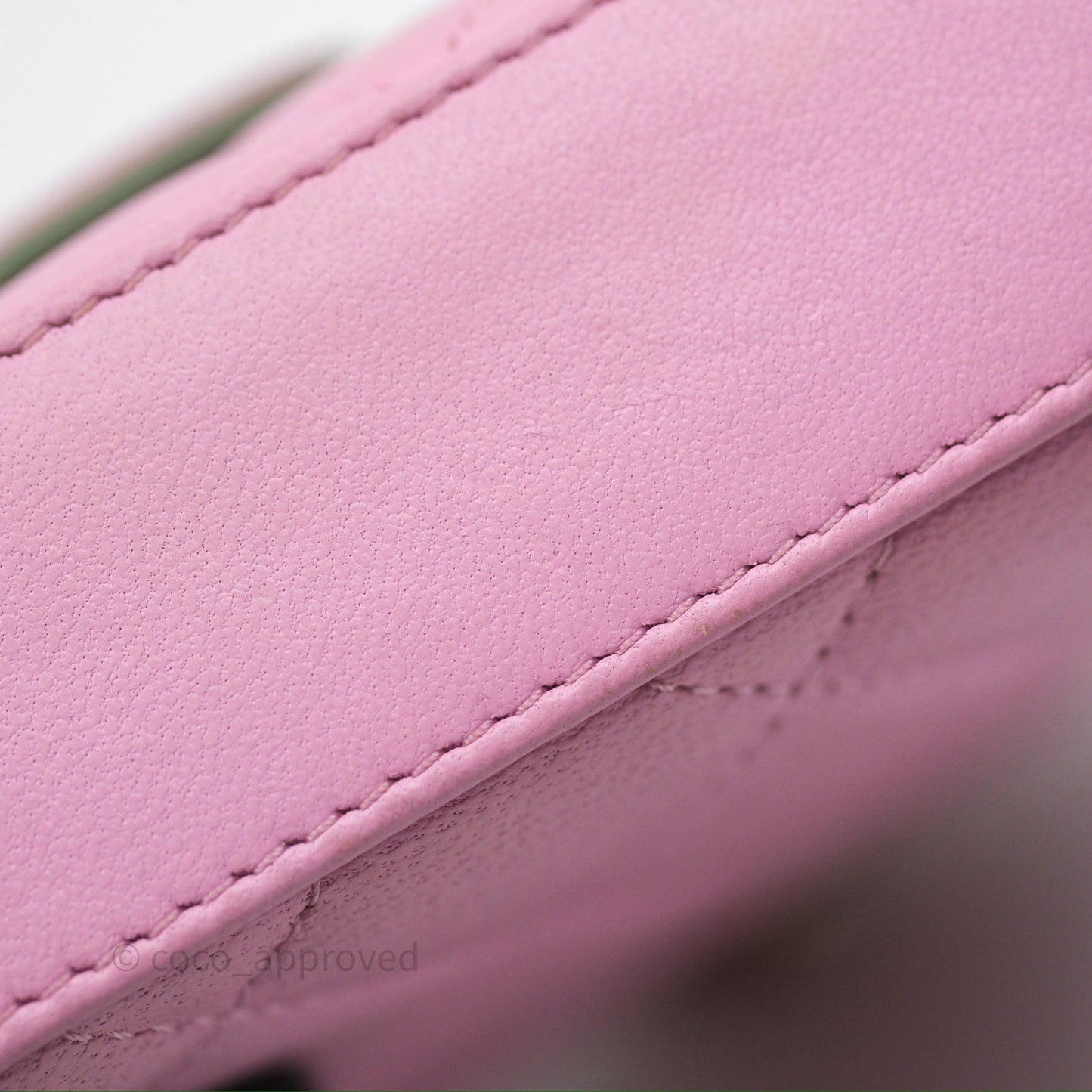 Chanel Mini Handle Clutch With Chain Pink/ Mint Lambskin Gold Hardware 23P