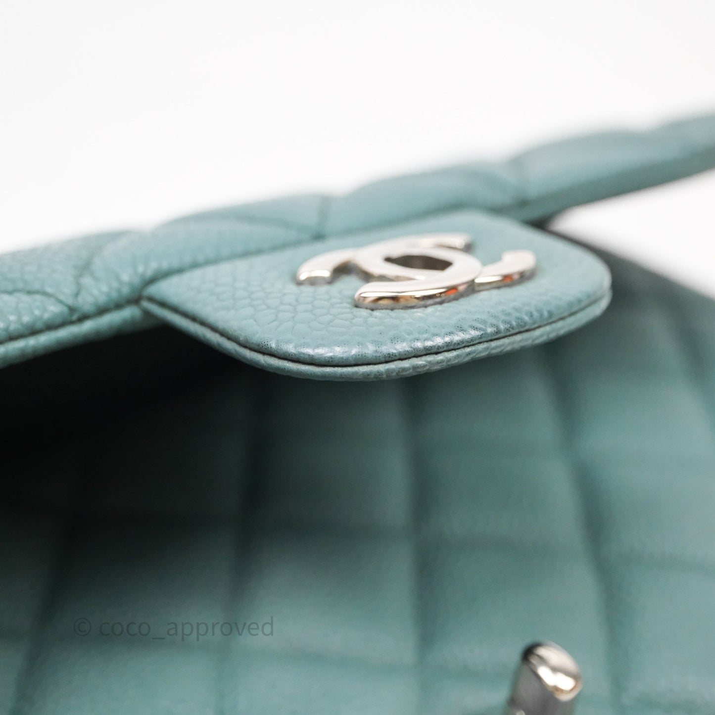 Chanel Quilted Clutch with Chain Green Caviar Gold Hardware