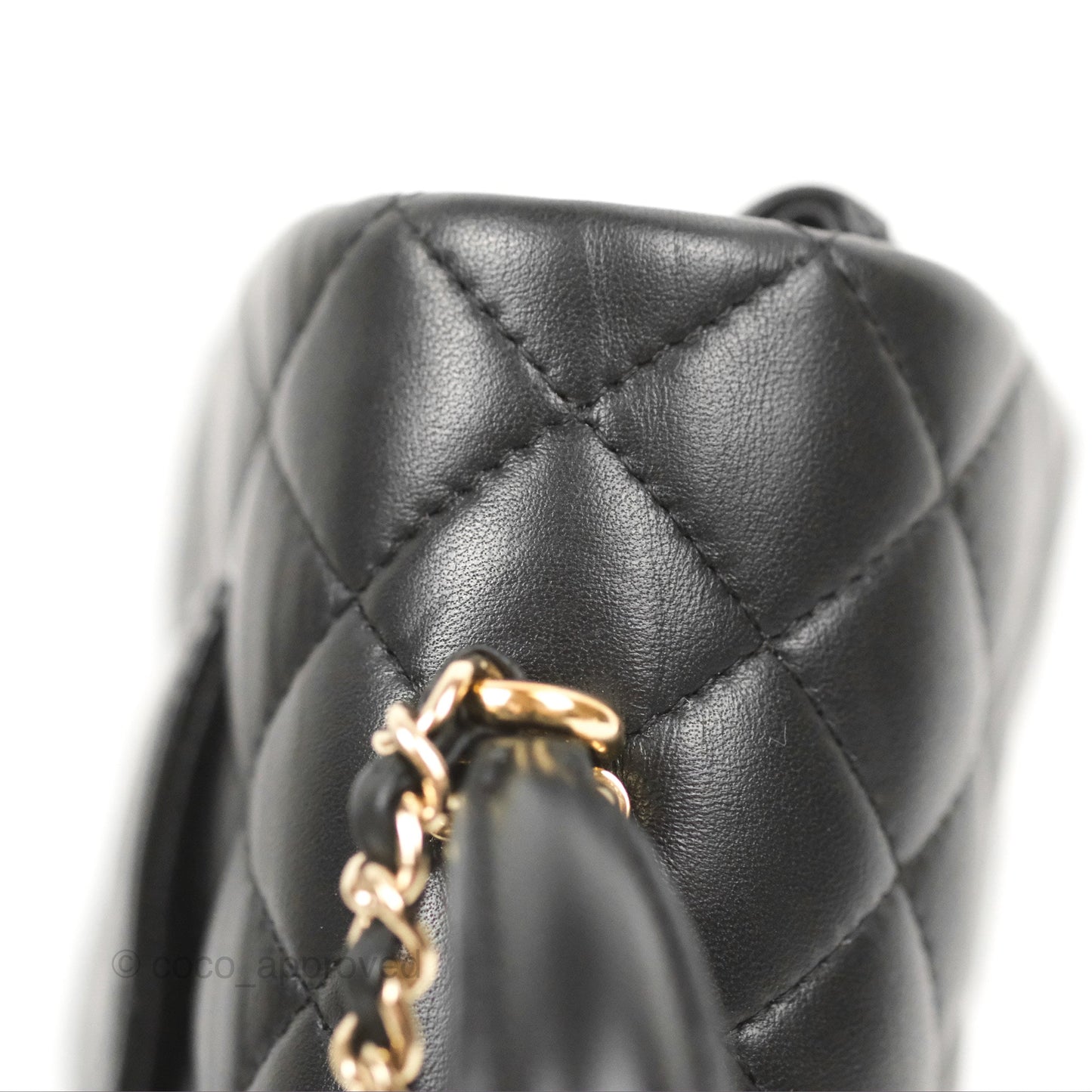 Chanel Top Handle Mini Rectangular Flap Bag Black Lambskin Gold Hardware