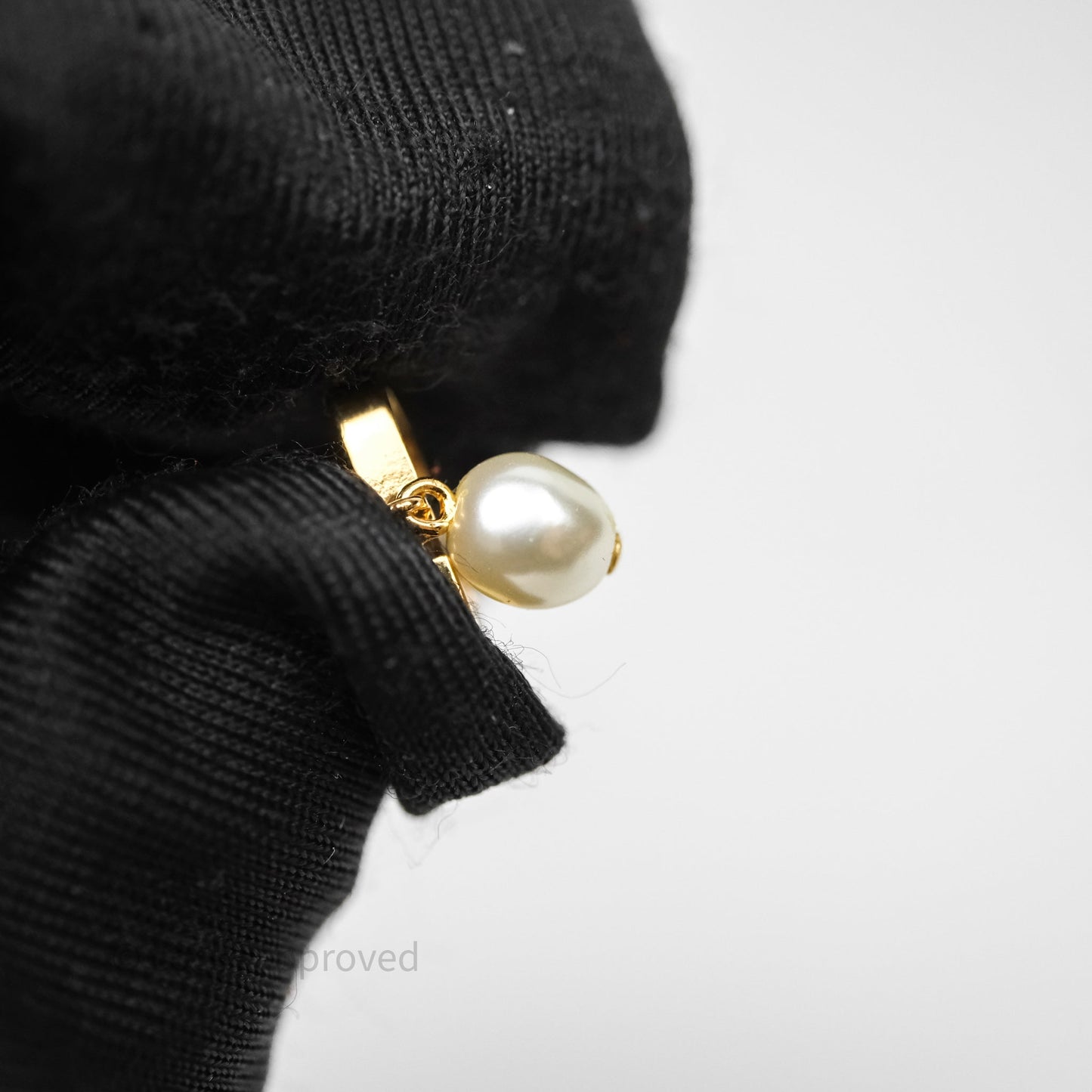 Christian Dior Petit CD Pearl Earrings Gold Tone