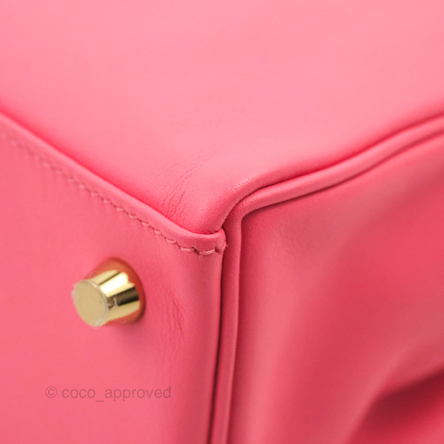 Hermès Retourne Kelly 25 Veau Swift Rose Azalee Gold Hardware