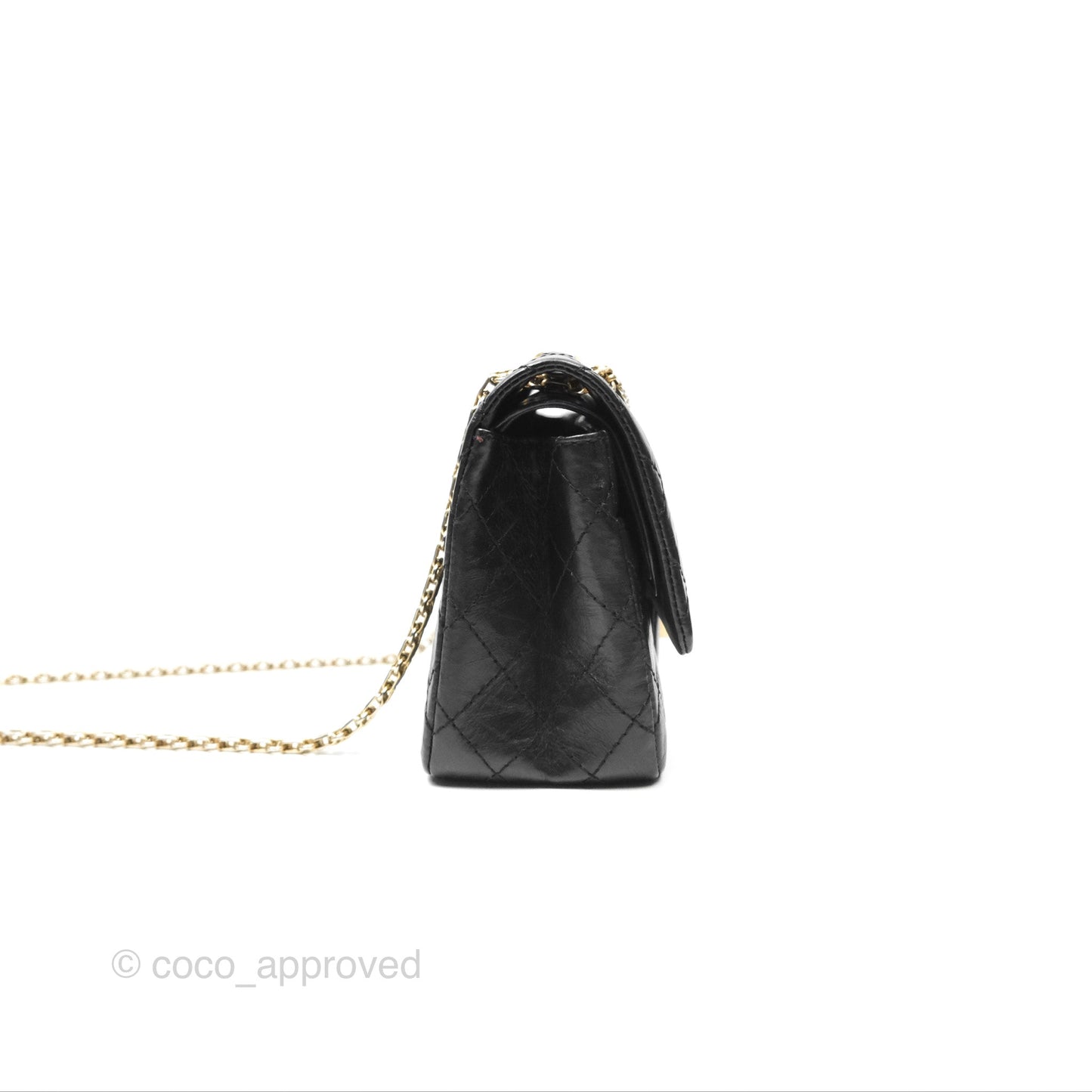 Chanel Reissue 225 Quilted Black Aged Calfskin Aged Gold Hardware