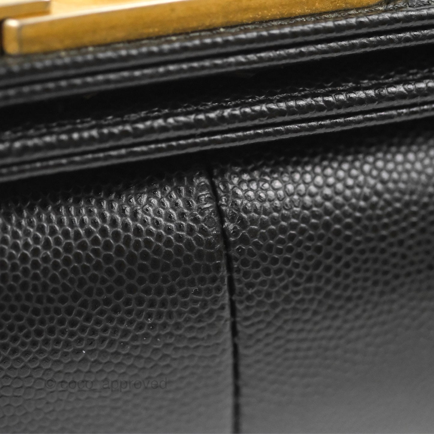 Chanel Quilted Medium Boy Black Caviar Aged Gold Hardware