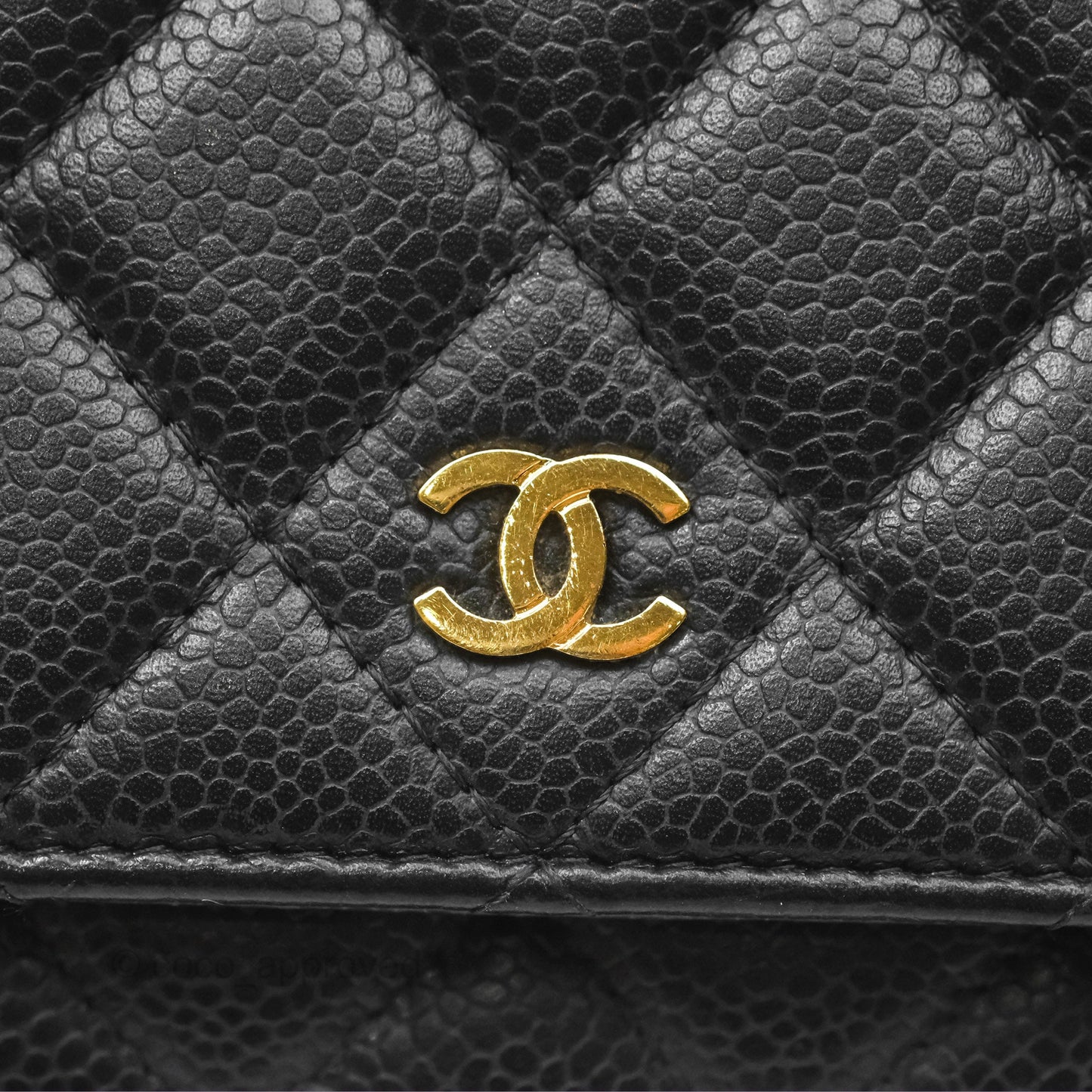 Chanel Classic Quilted Wallet On Chain WOC Black Caviar Gold Hardware