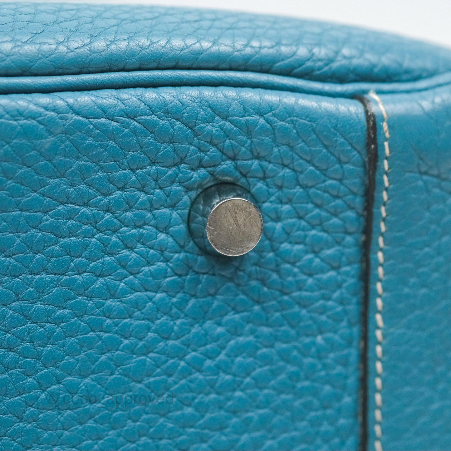 Hermès Lindy 34 Blue Jean Clemence Palladium Hardware